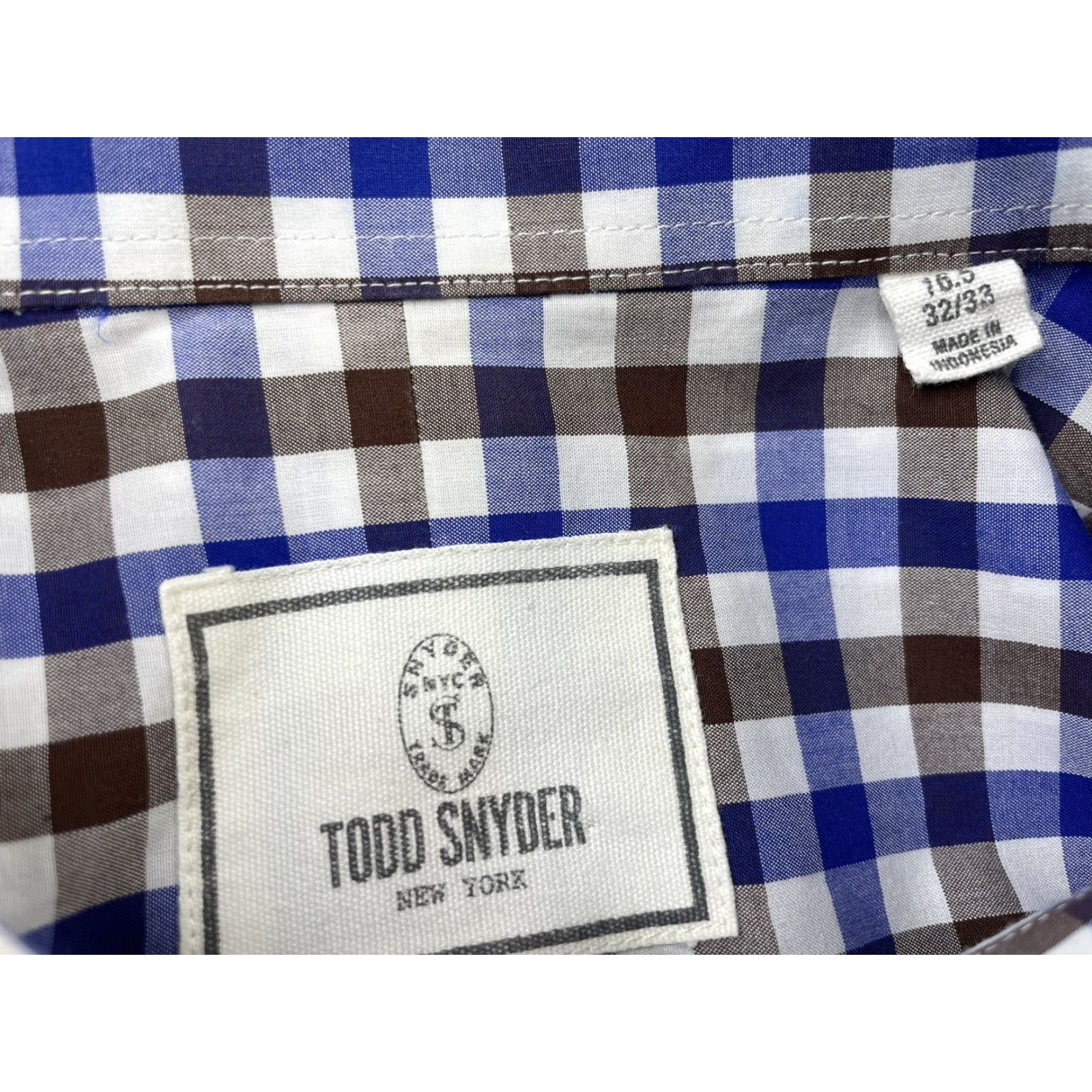 Todd Snyder Todd Snyder Dress Shirt Mens 16.5 32 33 Long Sleeve Plaid Check Button Down Multicolor 100% Cotton Non-Iron Regular Collar Spread Barrel Cuff Size 46R - 3 Thumbnail