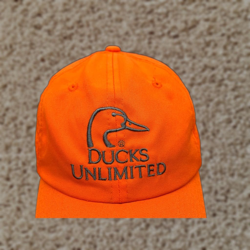 Vintage Ducks Unlimited Hat Adjustab le One Size Orange Cotton Twill Baseball Cap Men Size ONE SIZE - 1 Thumbnail