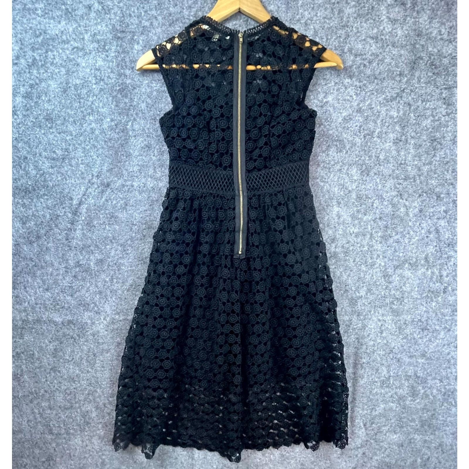 Anthropologie Anthro Eri + Ali Dress 0 Black Crochet Witchcore Whimsigoth Size XS / US 0-2 / IT 36-38 - 2 Thumbnail