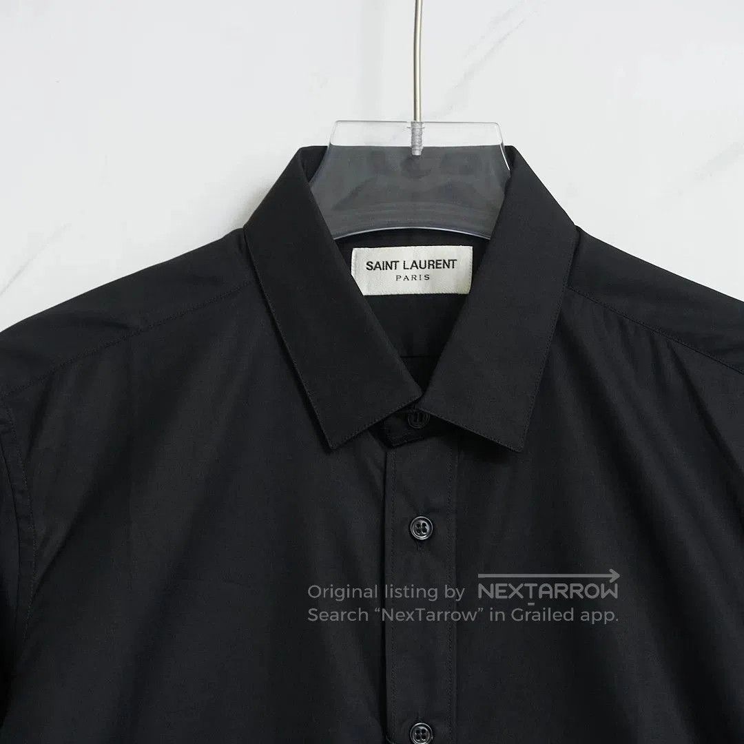 Saint Laurent Paris Saint Laurent Men's Solid Collared Shirt. Size US M / EU 48-50 / 2 - 2 Thumbnail