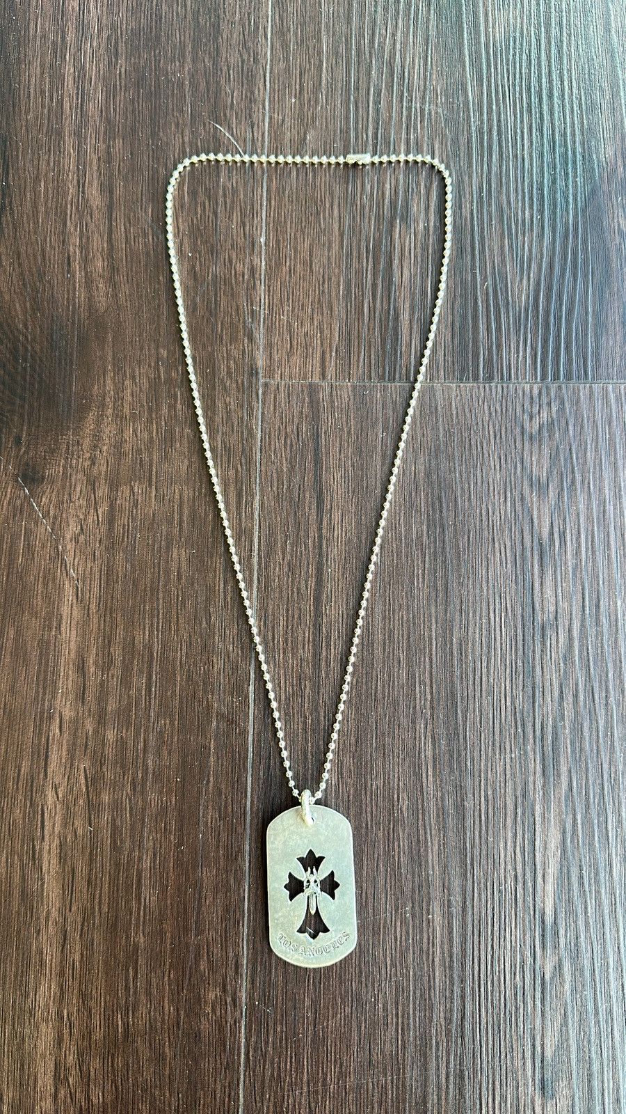 Chrome Hearts Los Angeles Cross Dagger Dog Tag Pendant