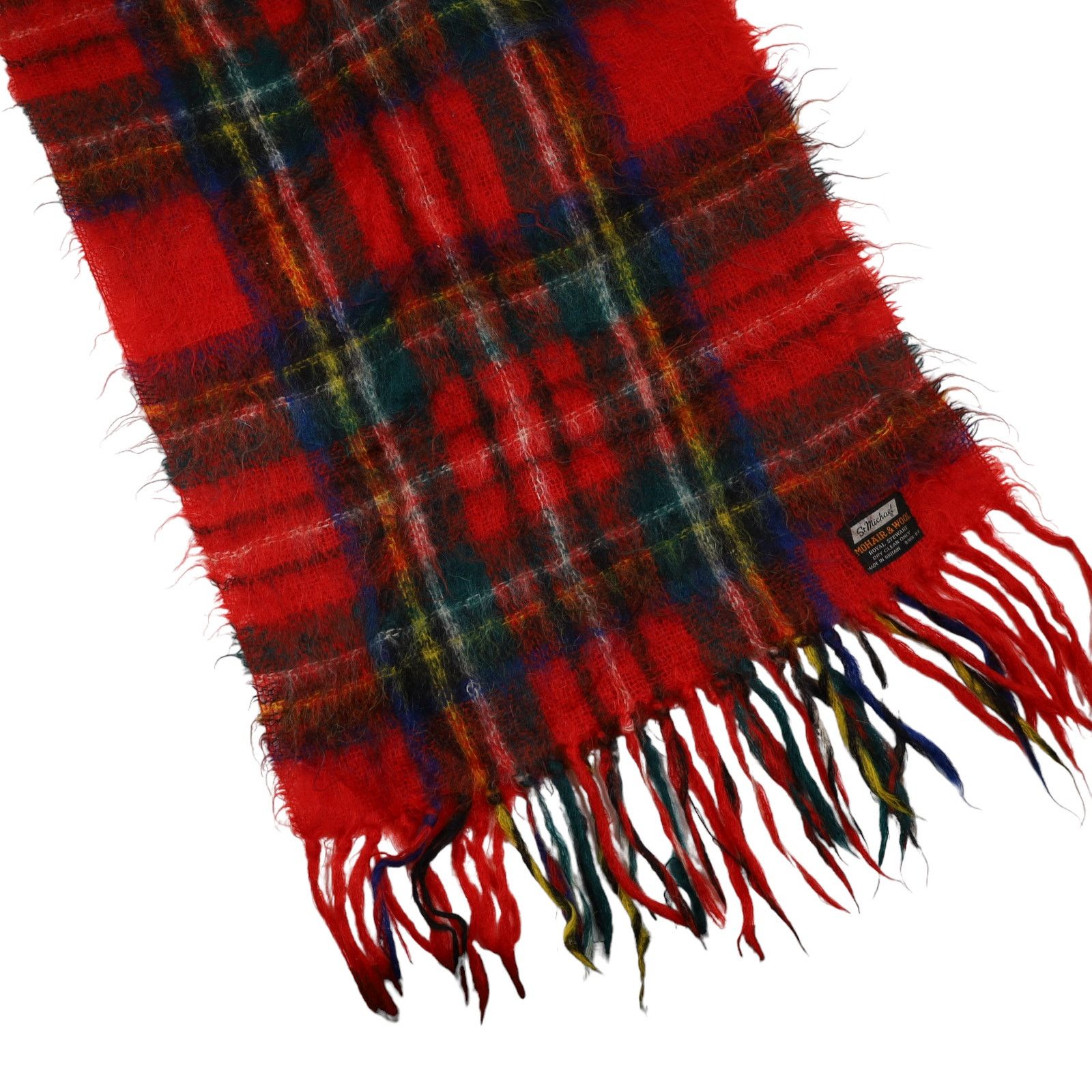 Vintage Vintage St.Michael Mohair & Wool Plaid Scarf Size ONE SIZE - 2 Thumbnail