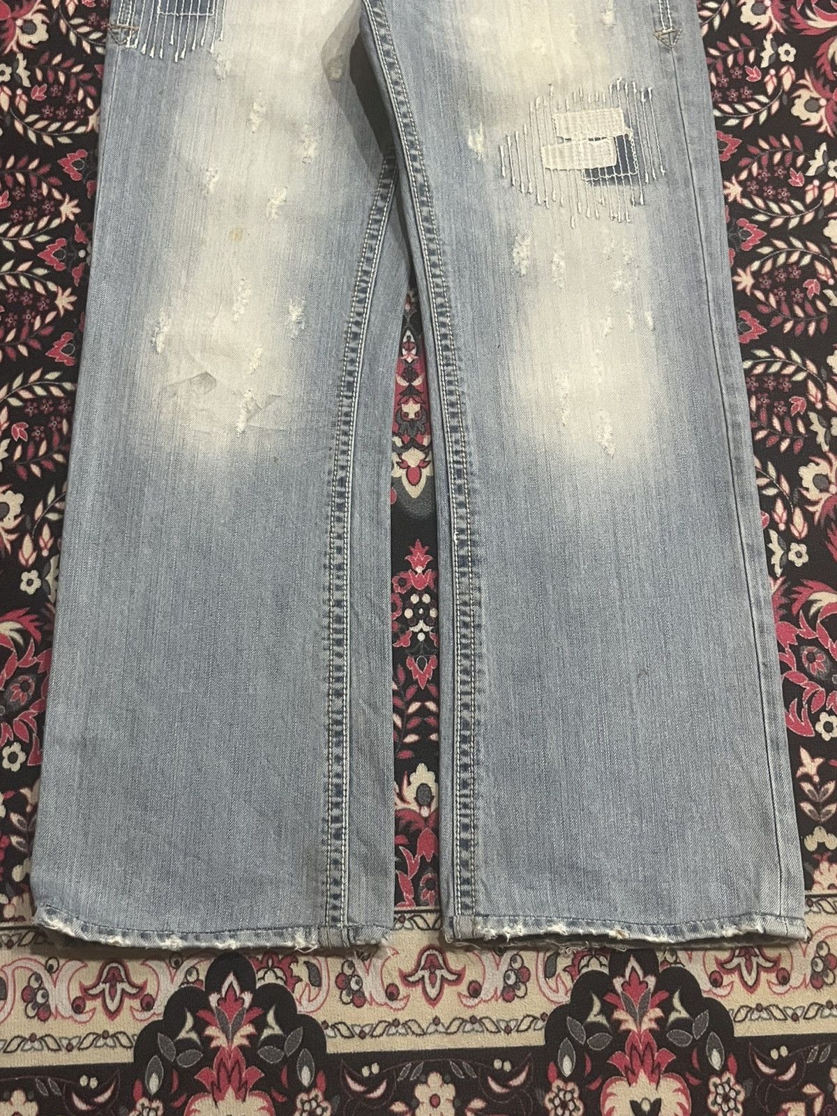Japanese Brand Japanese Brand Shame Jeans Sashiko Patch Stitch Light Denim Size US 30 / EU 46 - 9 Thumbnail