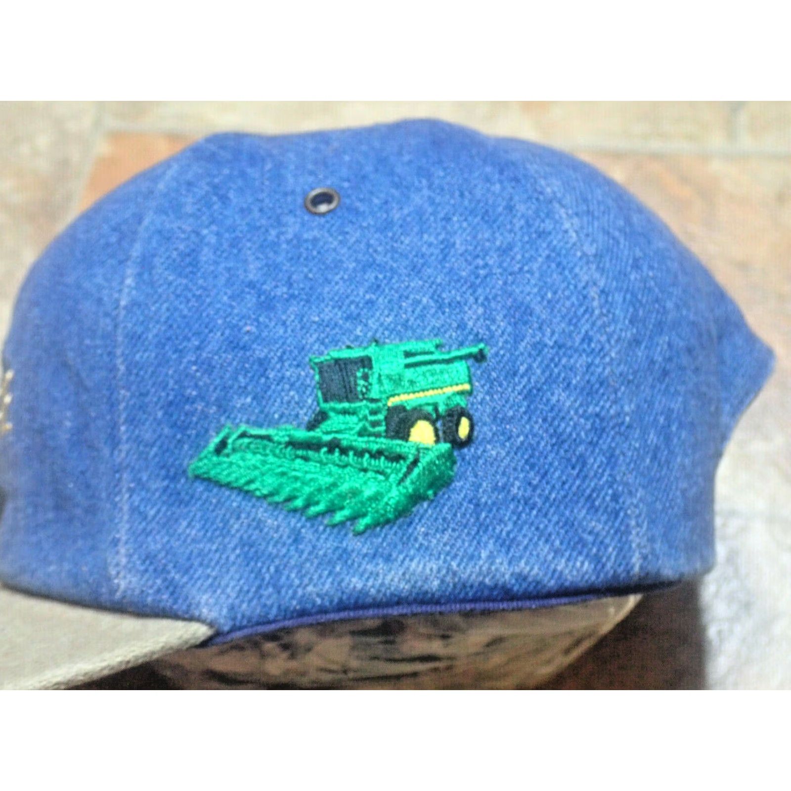 John Deere VINTAGE John Deere Trucker Hat K-Products Denim Snapback Adjustable Blue Size ONE SIZE - 4 Thumbnail