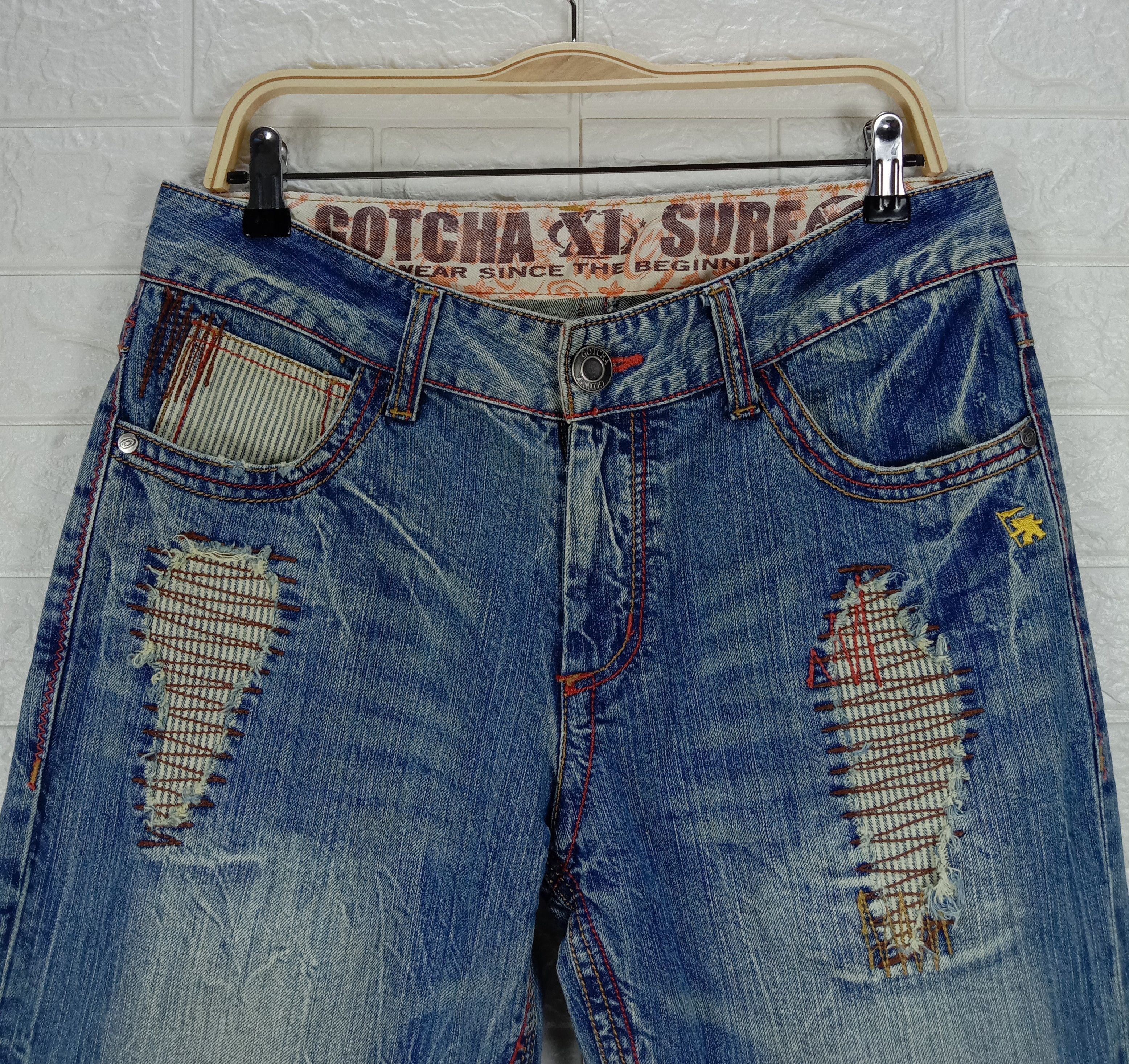Gotcha Vintage Gotcha Patchwork Distressed Design Jeans Size US 33 - 6 Thumbnail