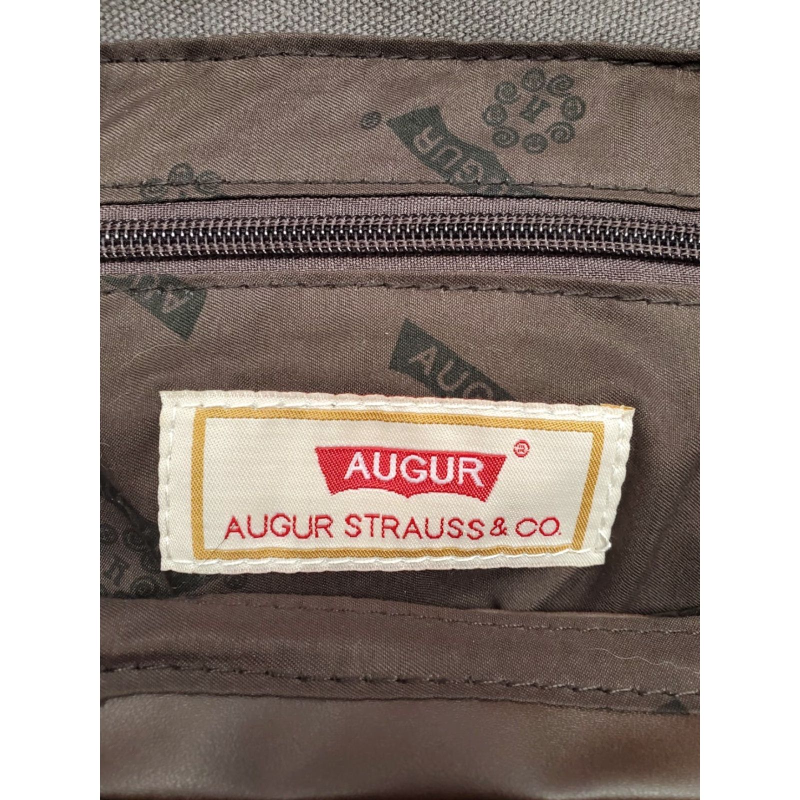 CO VINTAGE Augur Strauss And CO Messenger Mens Bag Distressed Brown/Gray Messenger Bag LG Casual Canvas Cotton Brown Mens Bag Size ONE SIZE - 4 Thumbnail
