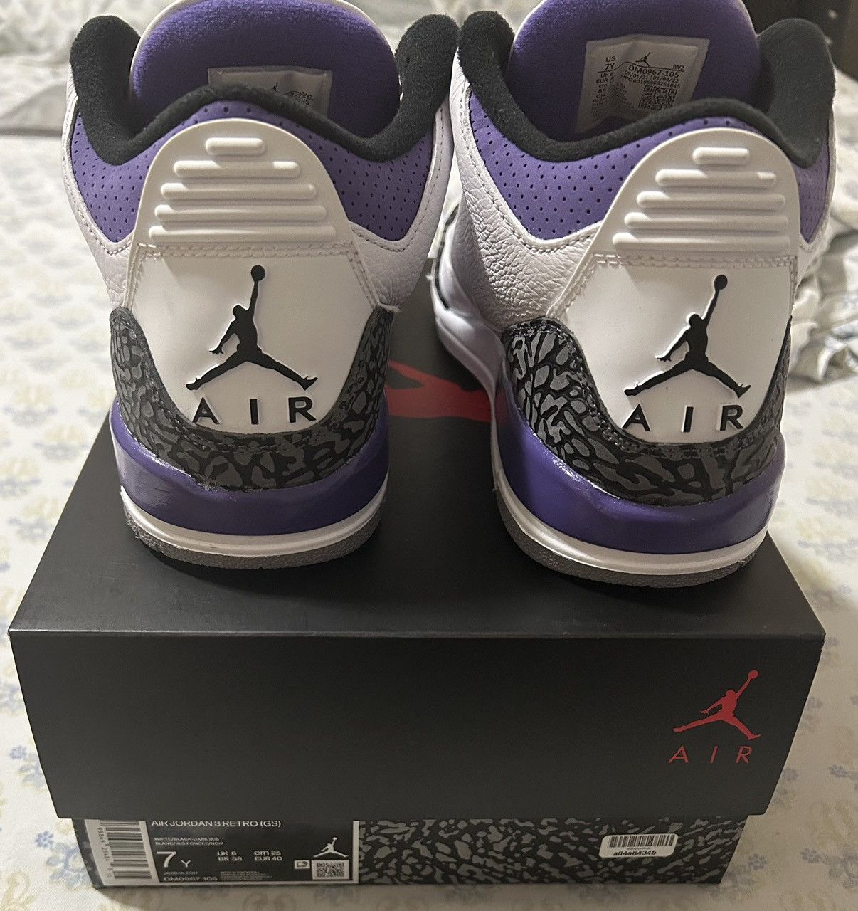 Jordan Brand Air Jordan 3 Retro ‘Dark Iris’ Size US 7 / EU 40 - 3 Thumbnail