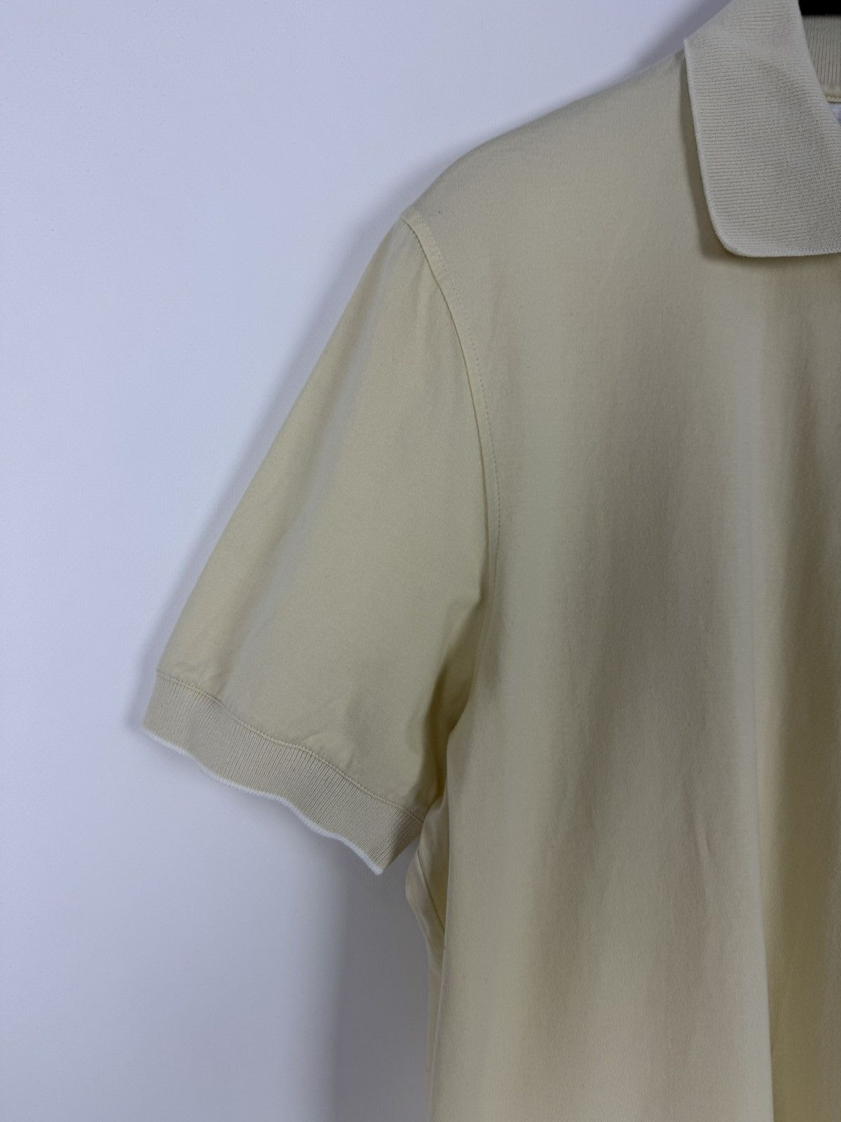 Brunello Cucinelli Brunello Cucinelli Cotton Light Yellow Zipper Polo T-Shirt Size US M / EU 48-50 / 2 - 6 Thumbnail
