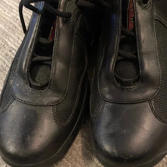 Prada Prada America's Cup Black Red 9 Leather Low Tops Size US 9 / EU 42 - 7 Thumbnail