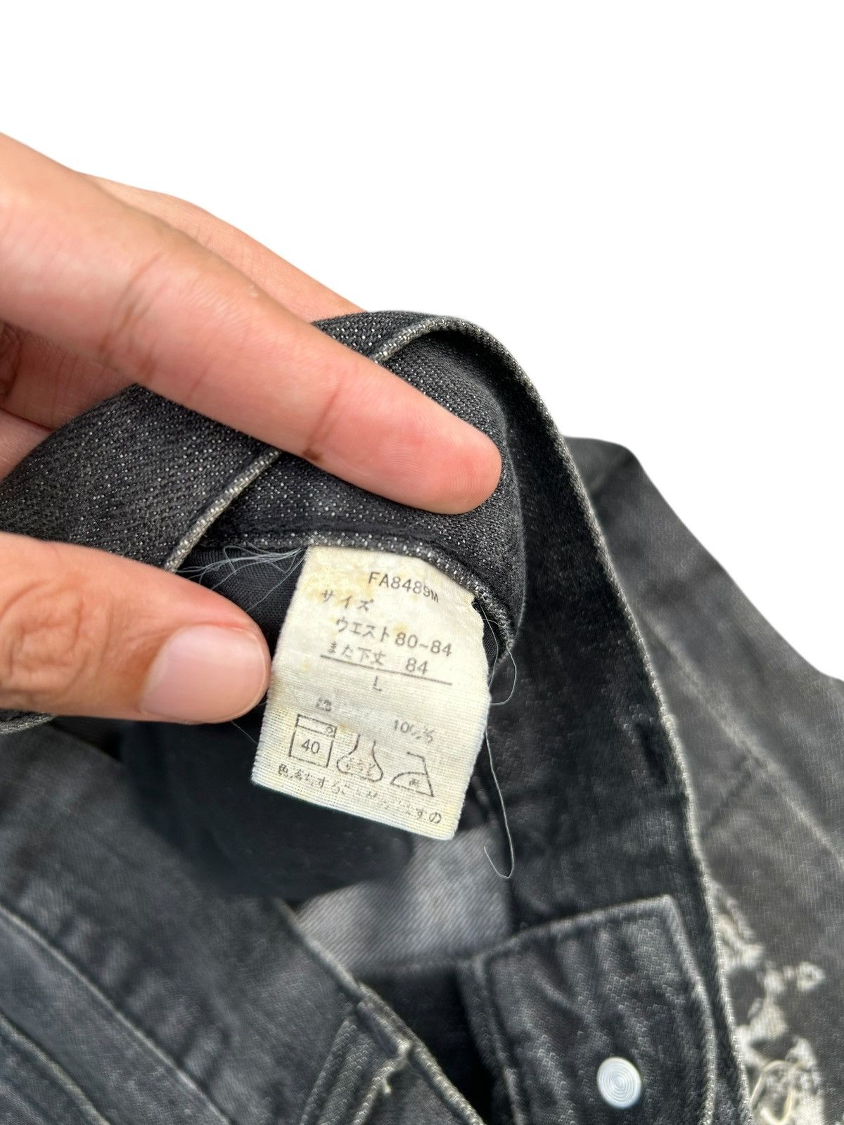 If Six Was Nine FLARE FUNNY DEVIL SKULL IMPULSE PLEASURE DISTRESSED DENIM Size US 34 / EU 50 - 5 Thumbnail