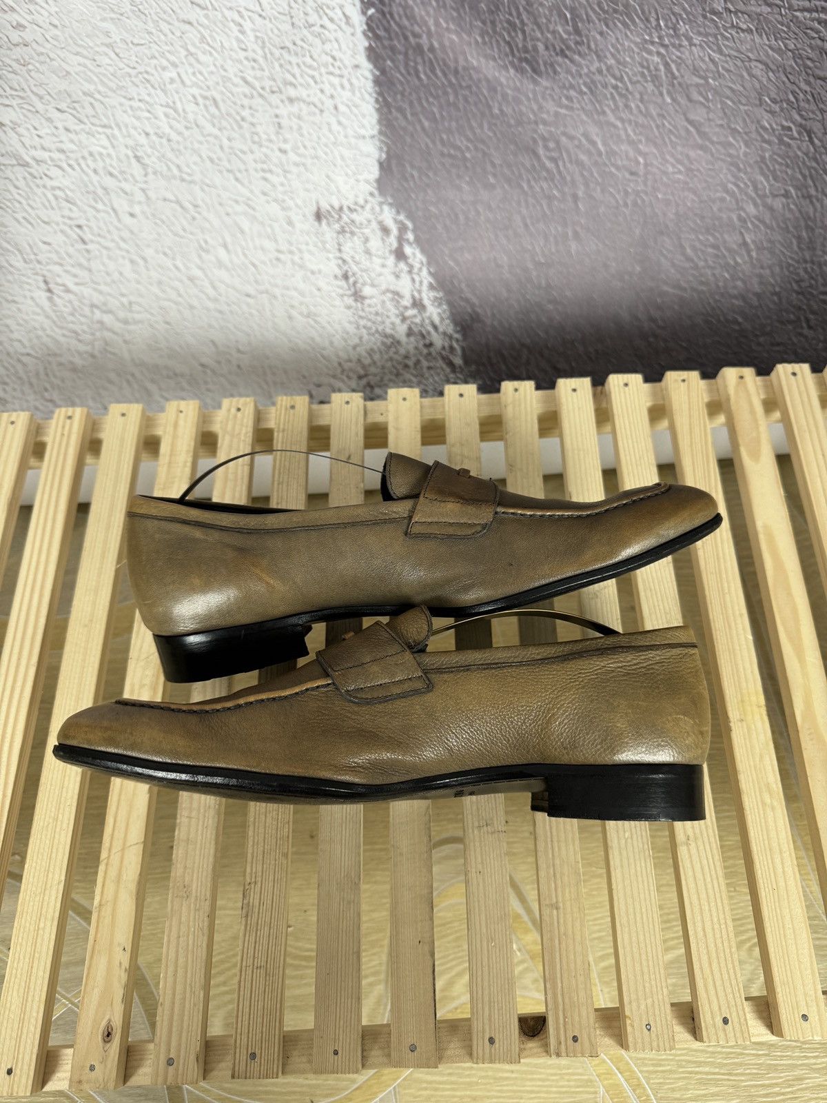 Genuine Leather Heschung light brown classic casual leather loafers Size US 9 / EU 42 - 8 Thumbnail