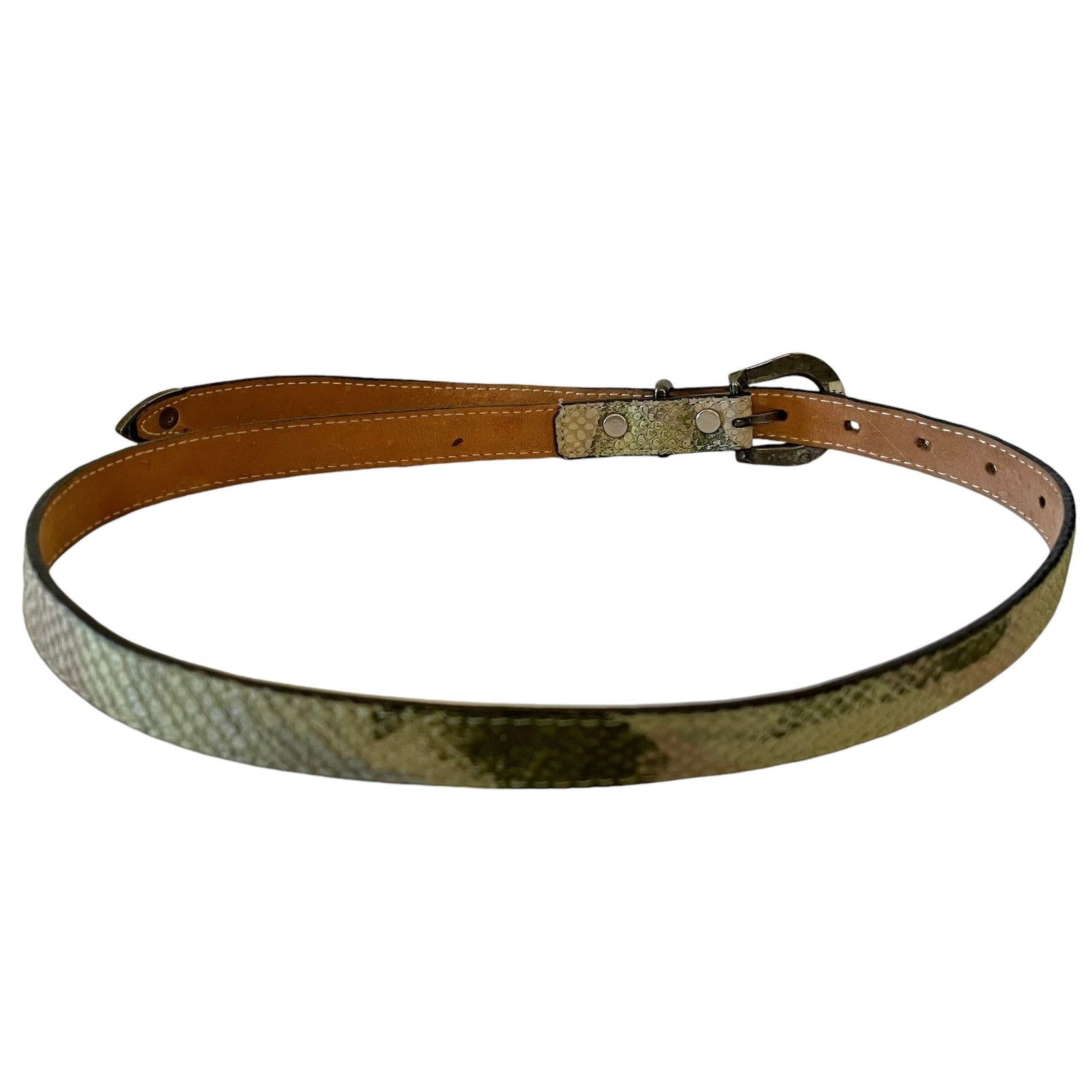 Other Streets Ahead Green Snake Embossed Leather Long Flap Belt Size ONE SIZE - 4 Thumbnail