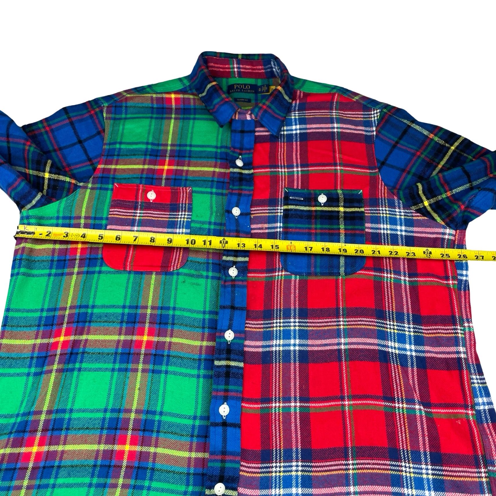 Polo Ralph Lauren Polo Ralph Lauren Men's Heavyweight Flannel Work Shirt Patchwork Plaid XL Red Size US XL / EU 56 / 4 - 7 Thumbnail