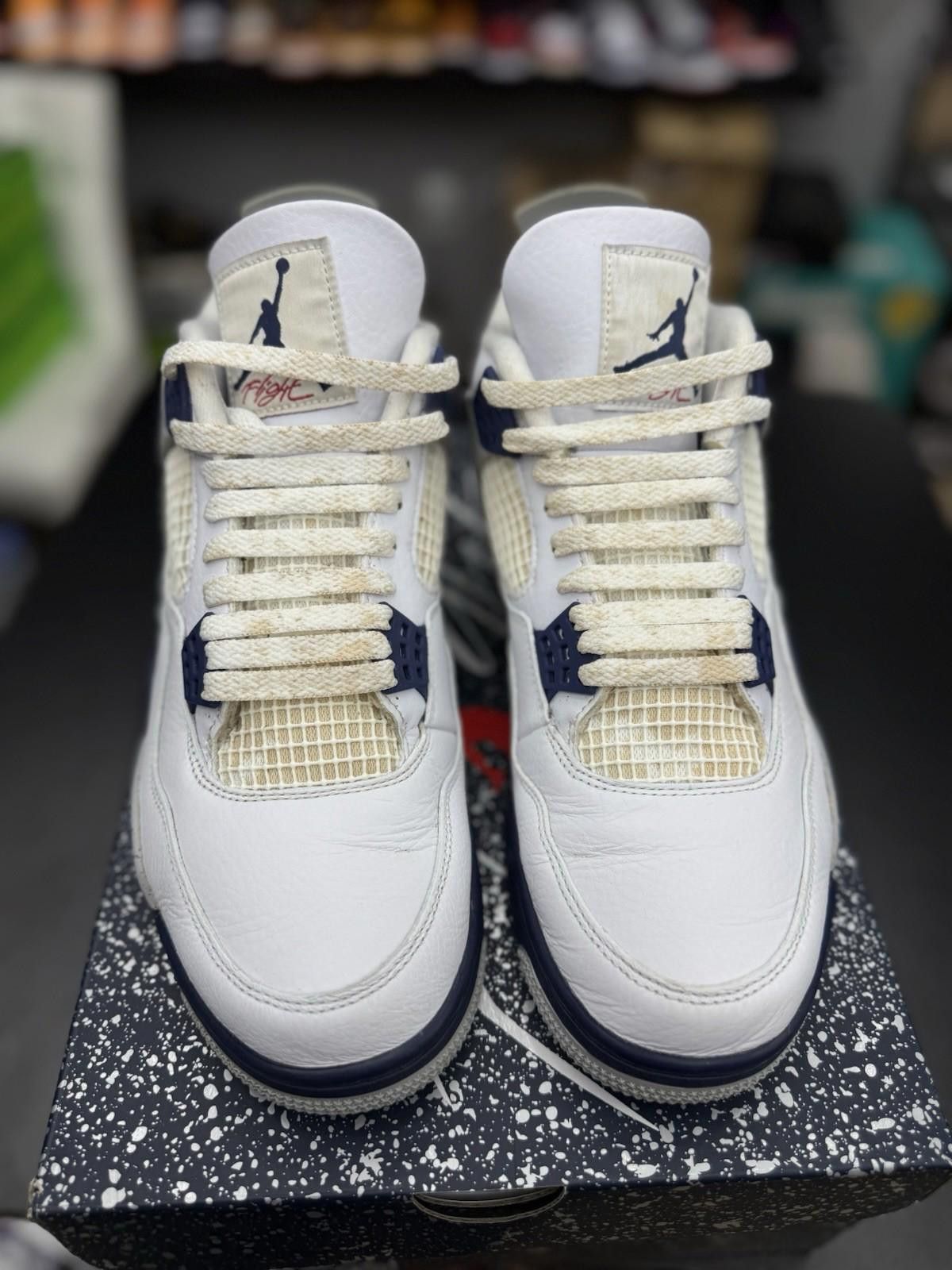 Jordan Brand Size 11 - Air Jordan 4 Retro Mid Midnight Navy White Leather Size US 11 / EU 44 - 5 Thumbnail