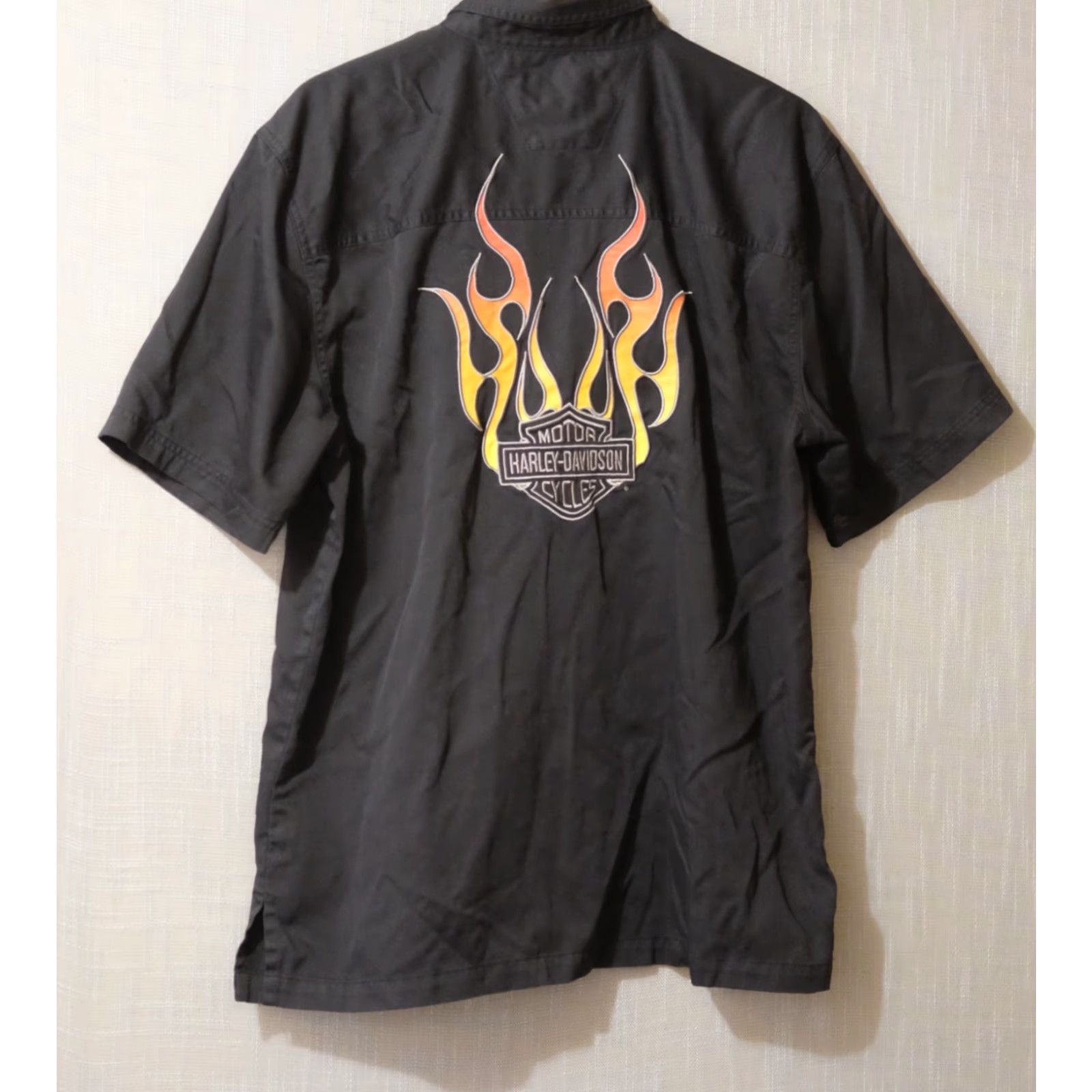 Harley Davidson Harley-Davidson Black Short Sleeve Button Shirt Mens L Casual Cotton Polyester Embroidered Logo Shirt Size US L / EU 52-54 / 3 - 5 Thumbnail