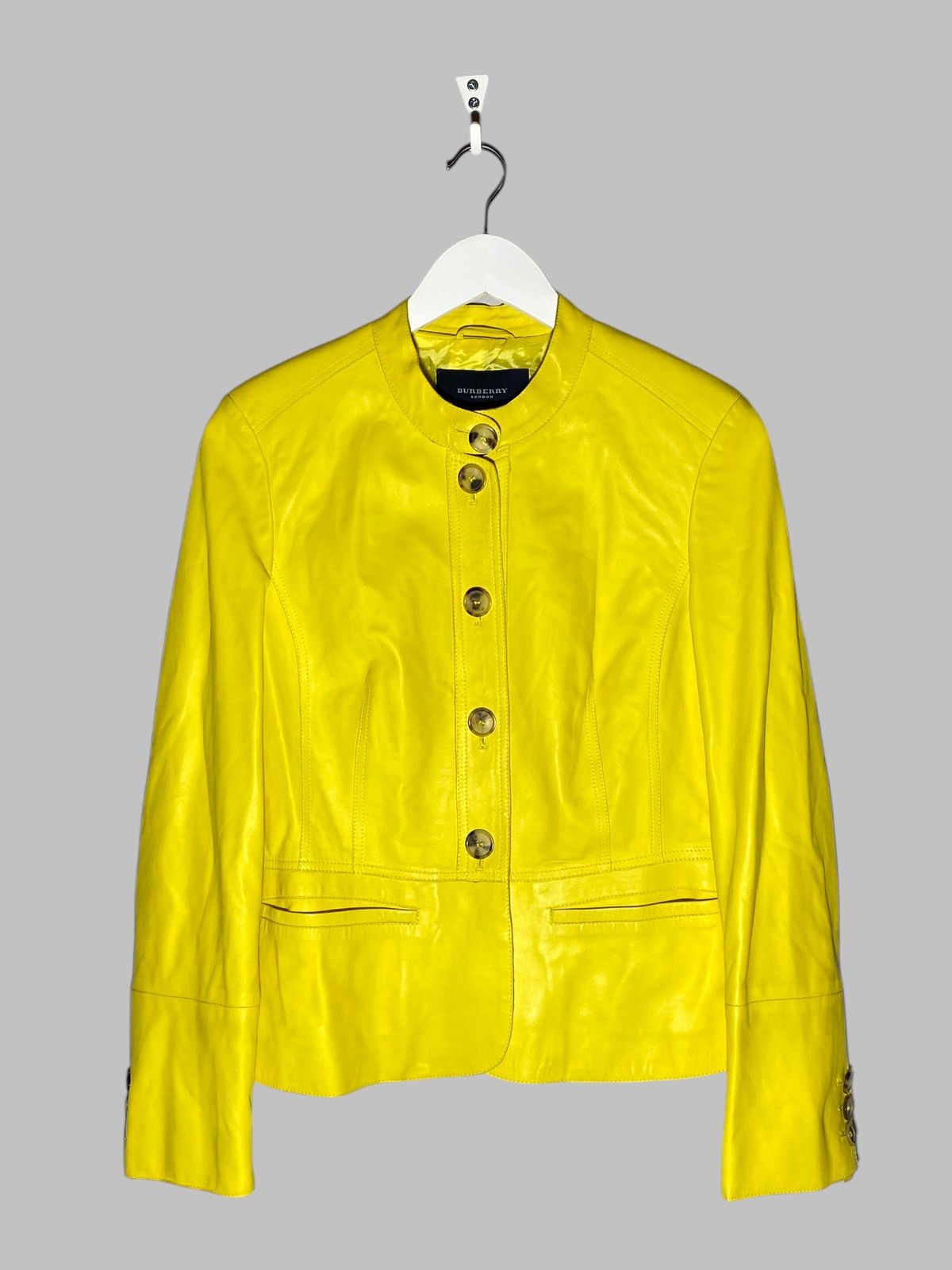 Burberry Vintage Burberry London Yellow Women’s Leather Jacket Size M / US 6-8 / IT 42-44 - 1 Thumbnail