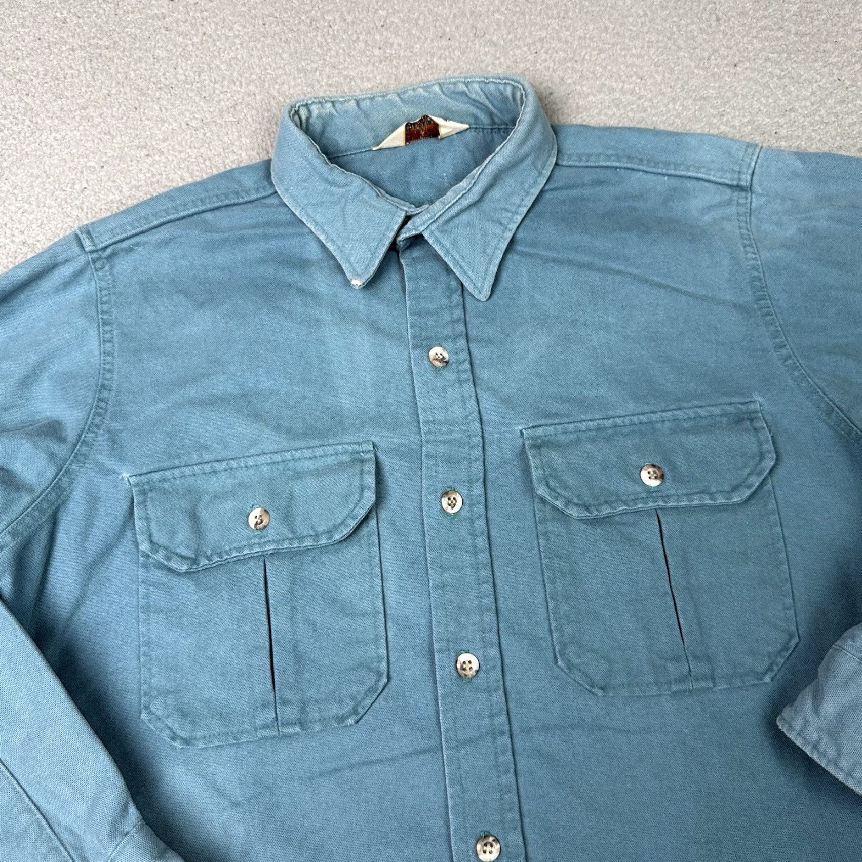 Vintage VINTAGE Cabela's Shirt Mens XL Blue Long Sleeve Button-UpFlannel Distressed Size US XL / EU 56 / 4 - 2 Thumbnail