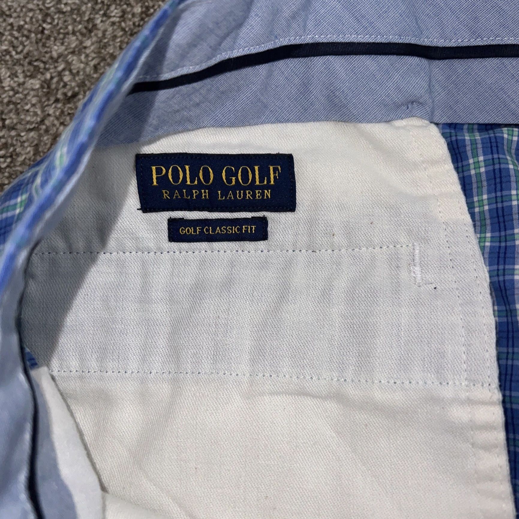 Ralph Lauren Polo Golf Ralph Lauren Shorts Mens Size 40 Classic Fit Plaid Blue Golf Chino Regular Mens Size US L / EU 52-54 / 3 - 3 Thumbnail
