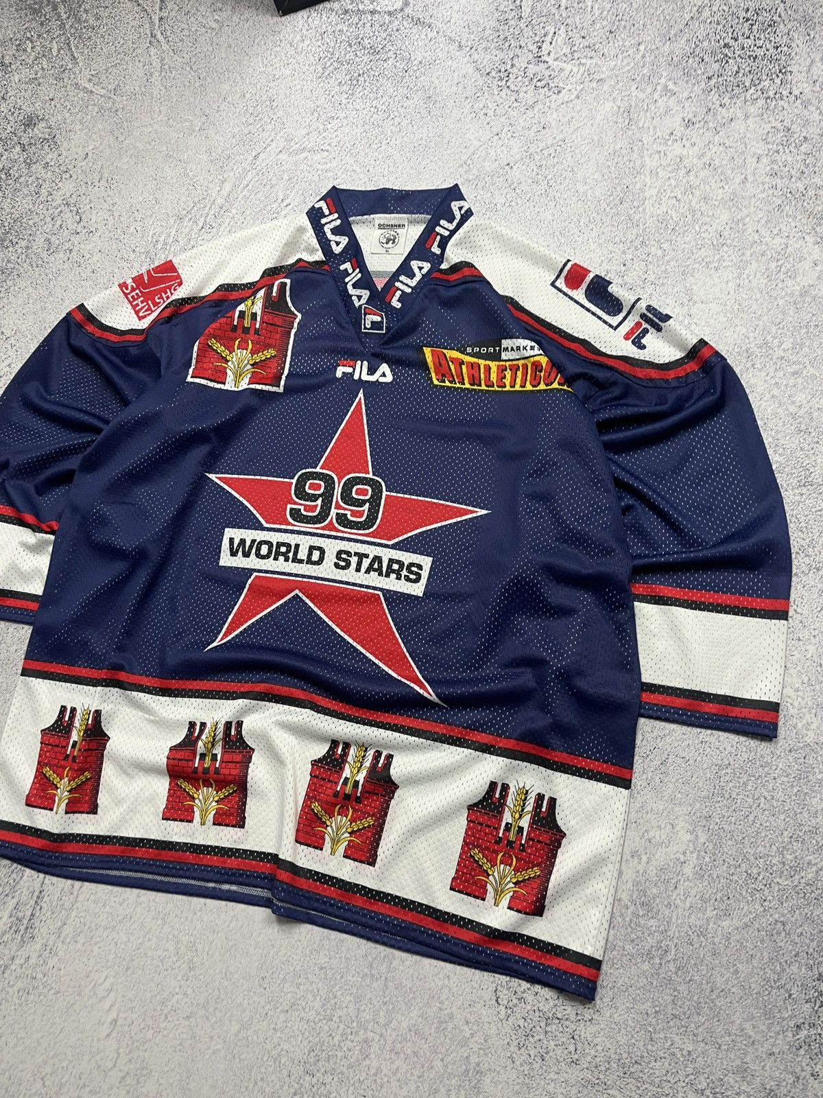 Fila Vintage 90’s Fila 99 World Stars Hockey Jersey Switzerland Size US XL / EU 56 / 4 - 3 Thumbnail
