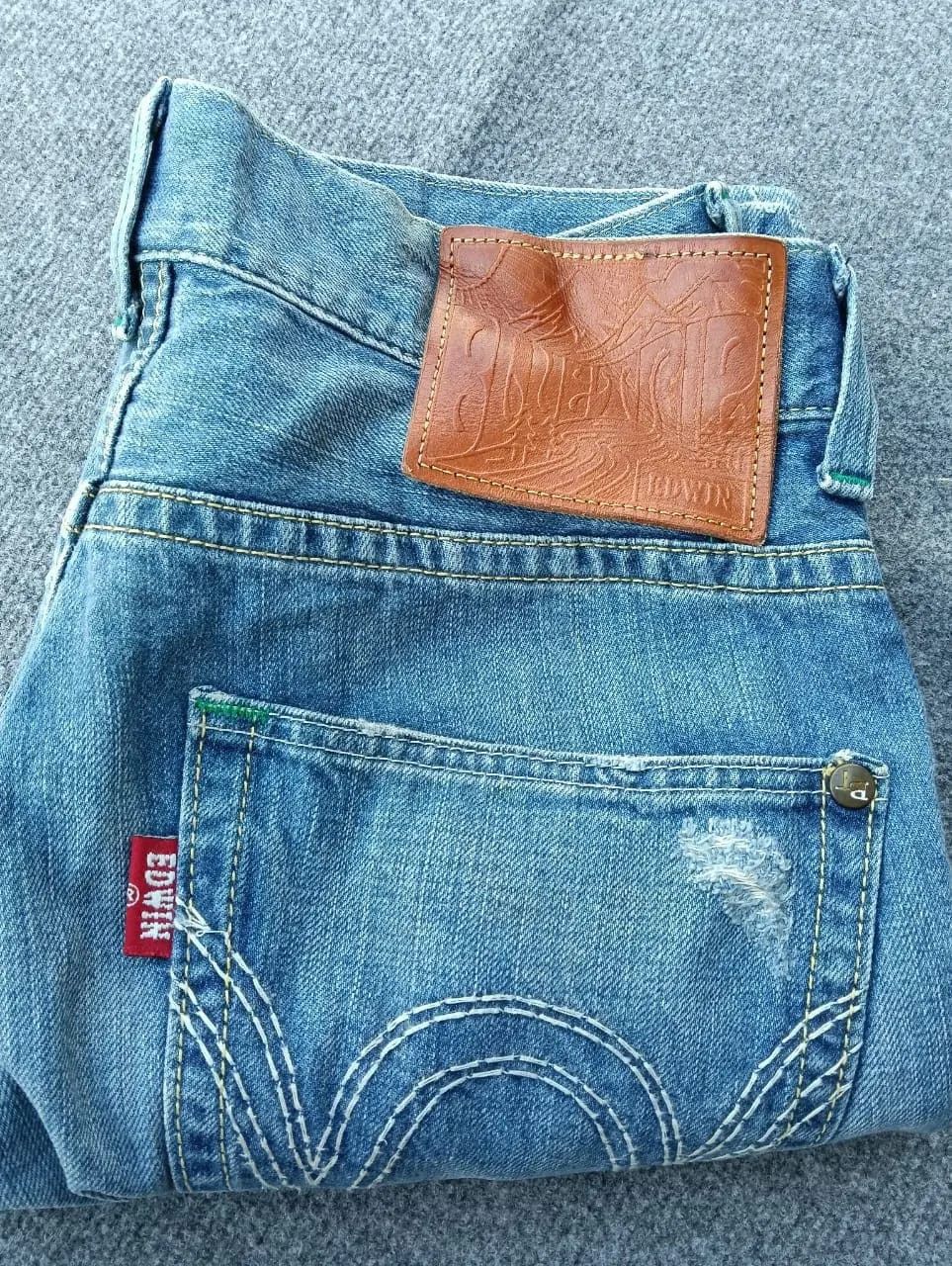 Edwin Edwin Blue Trip Distressed Denim Green half Selvedge Size US 31 - 14 Thumbnail