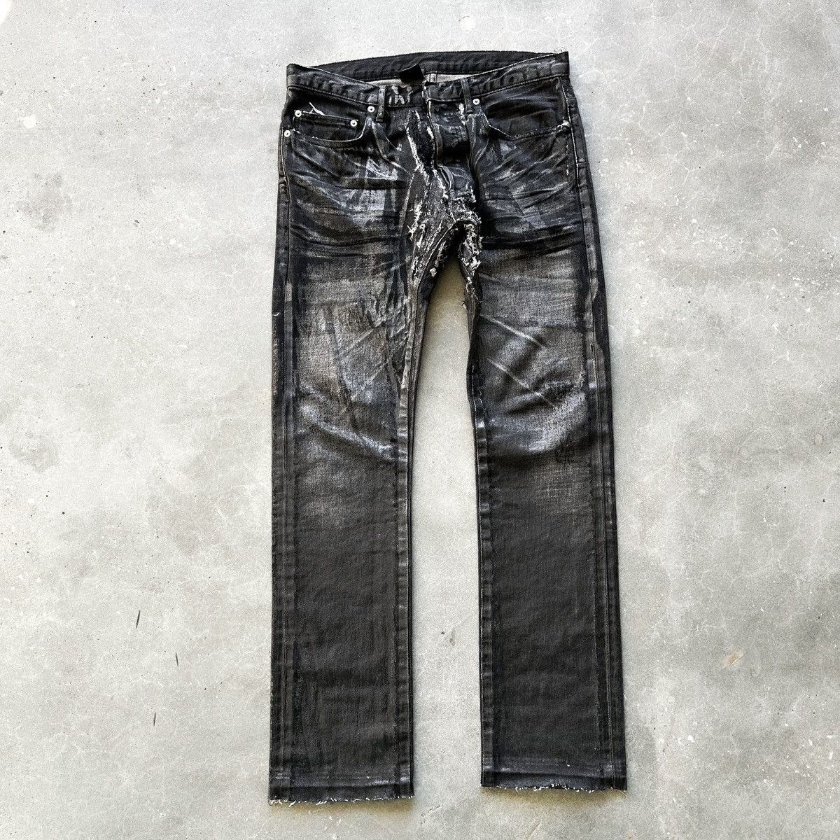 Dior Dior THRASHED AW03 “LUSTER” BORO Waxed Repair Denim By Hedi Size US 32 / EU 48 - 4 Thumbnail