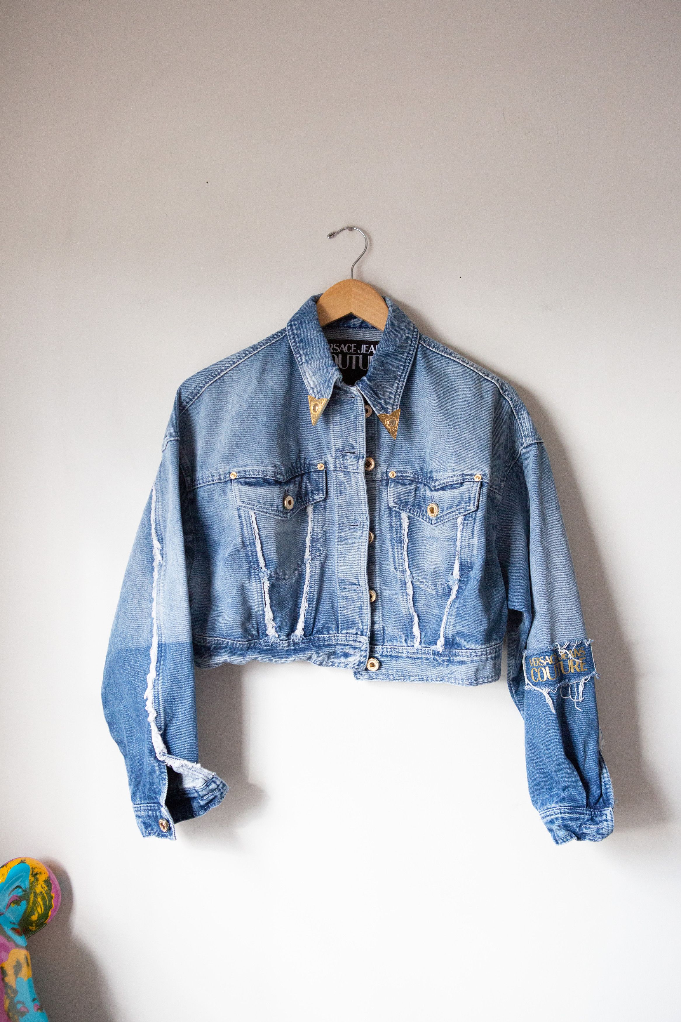 image of Italian Designers Versace Jeans Couture '24 Denim Western Crop Jacket S, Men's (Size Small)