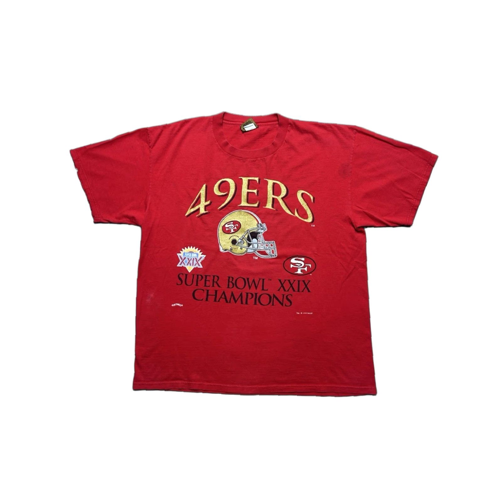 Nutmeg VINTAGE Nutmeg San Francisco 49ers NFL Football T-Shirt XL Red 90s Graphic shirt Men Boys Mens 49ers Super Bowl Champs Size US XL / EU 56 / 4 - 1 Thumbnail