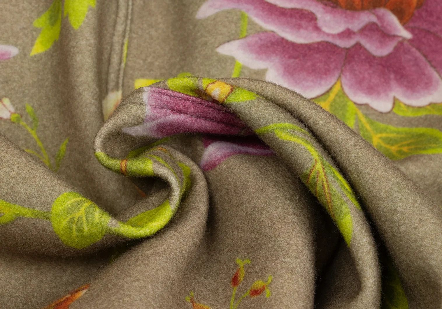 Jean Paul Gaultier Wool Floral Print Reversible Jacket in Khaki Multi Size US M / EU 48-50 / 2 - 17 Thumbnail