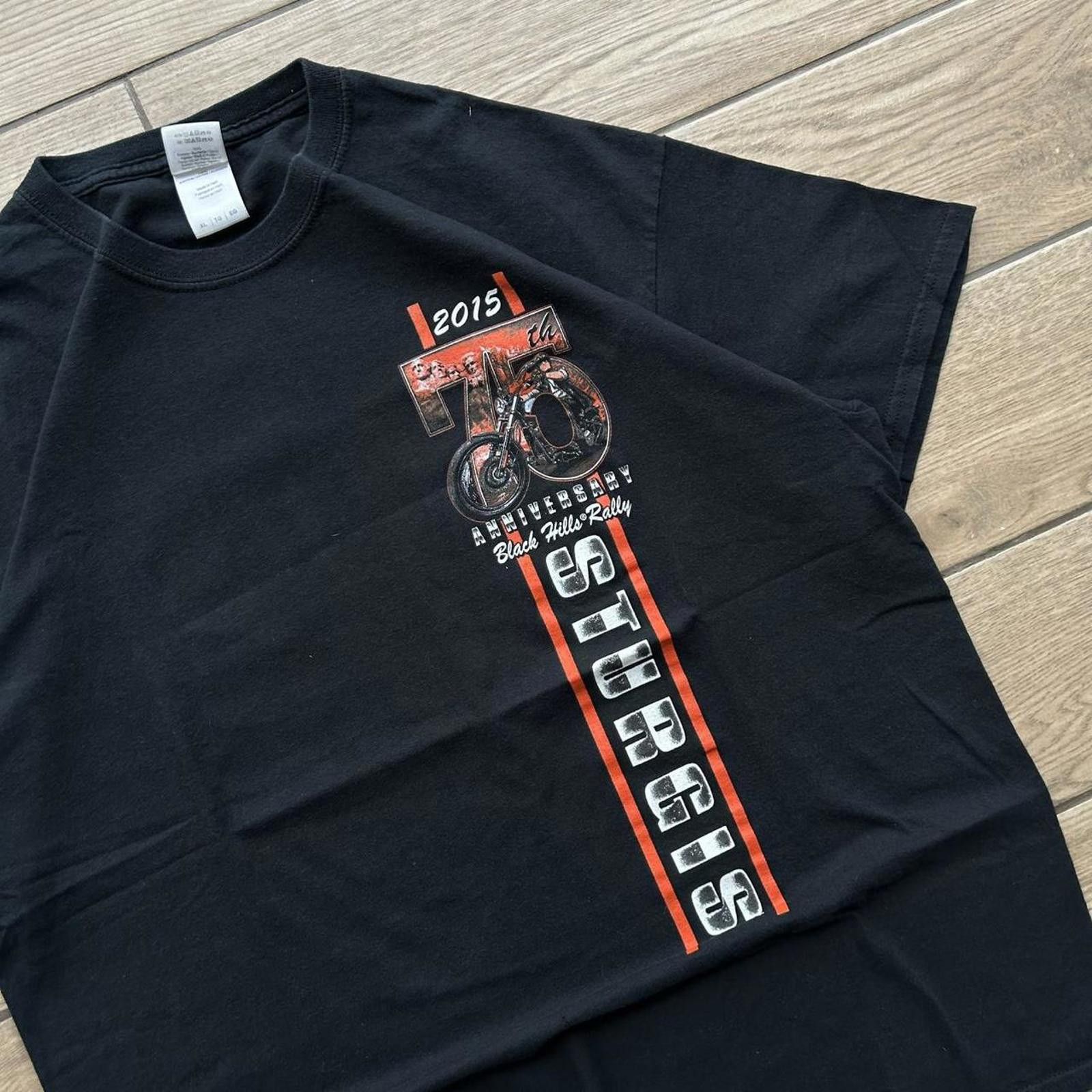 Designer Y2K Black Sturgis 75th Anniversary Biker T-Shirt Size US XL / EU 56 / 4 - 5 Thumbnail