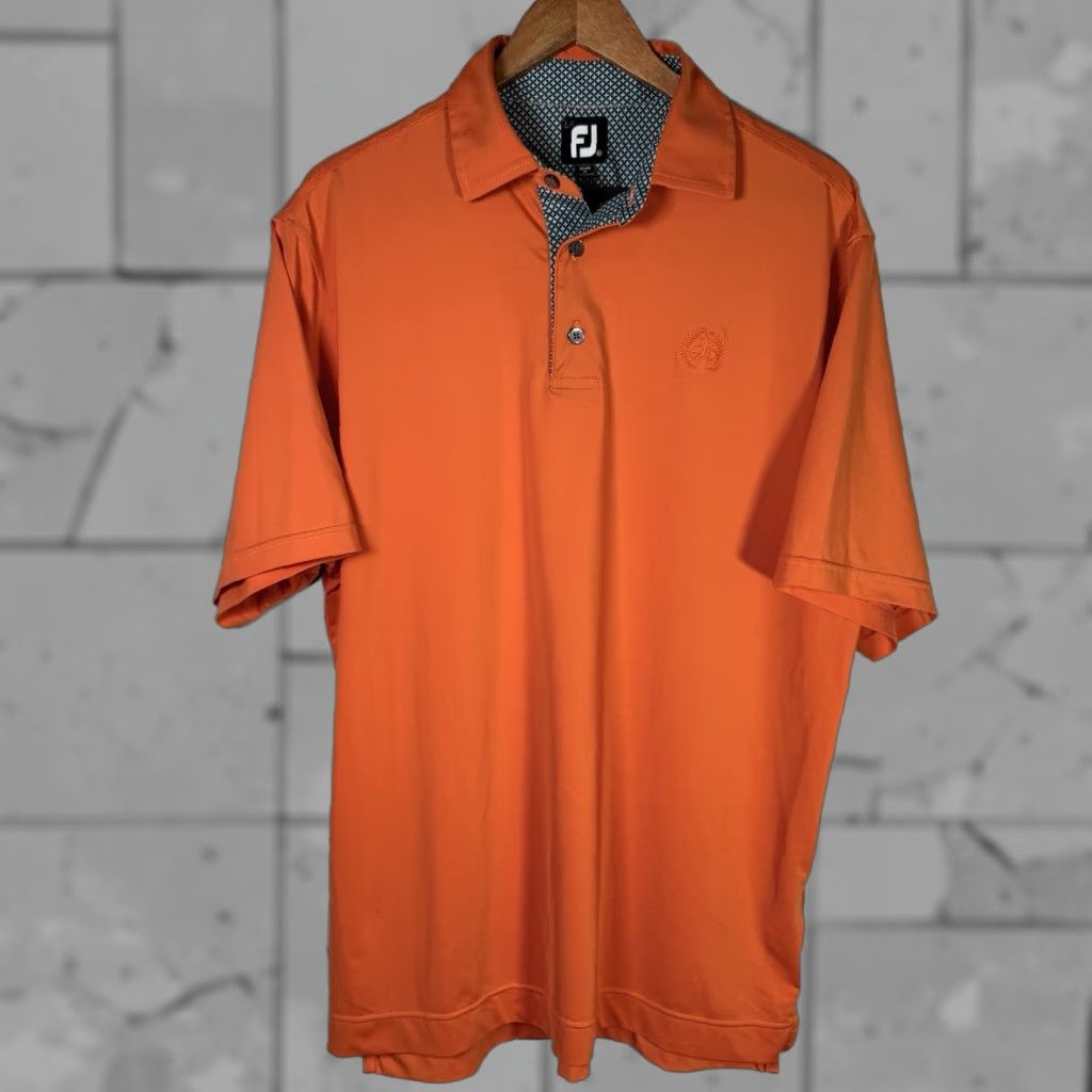 Footjoy VINTAGE FootJoy Men's Polo Shirt Athletic Fit Golf Orange Medium Mens Size US M / EU 48-50 / 2 - 1 Thumbnail