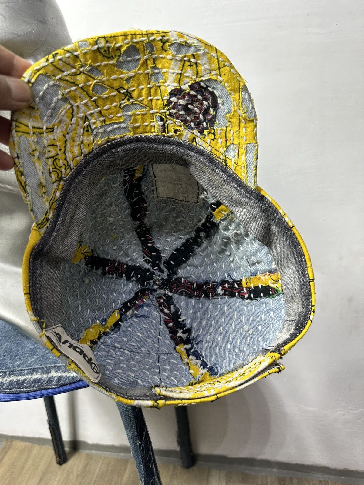 Art Comes First Custom Made Distressed Paisley Patchwork Boro hats Size ONE SIZE - 12 Thumbnail