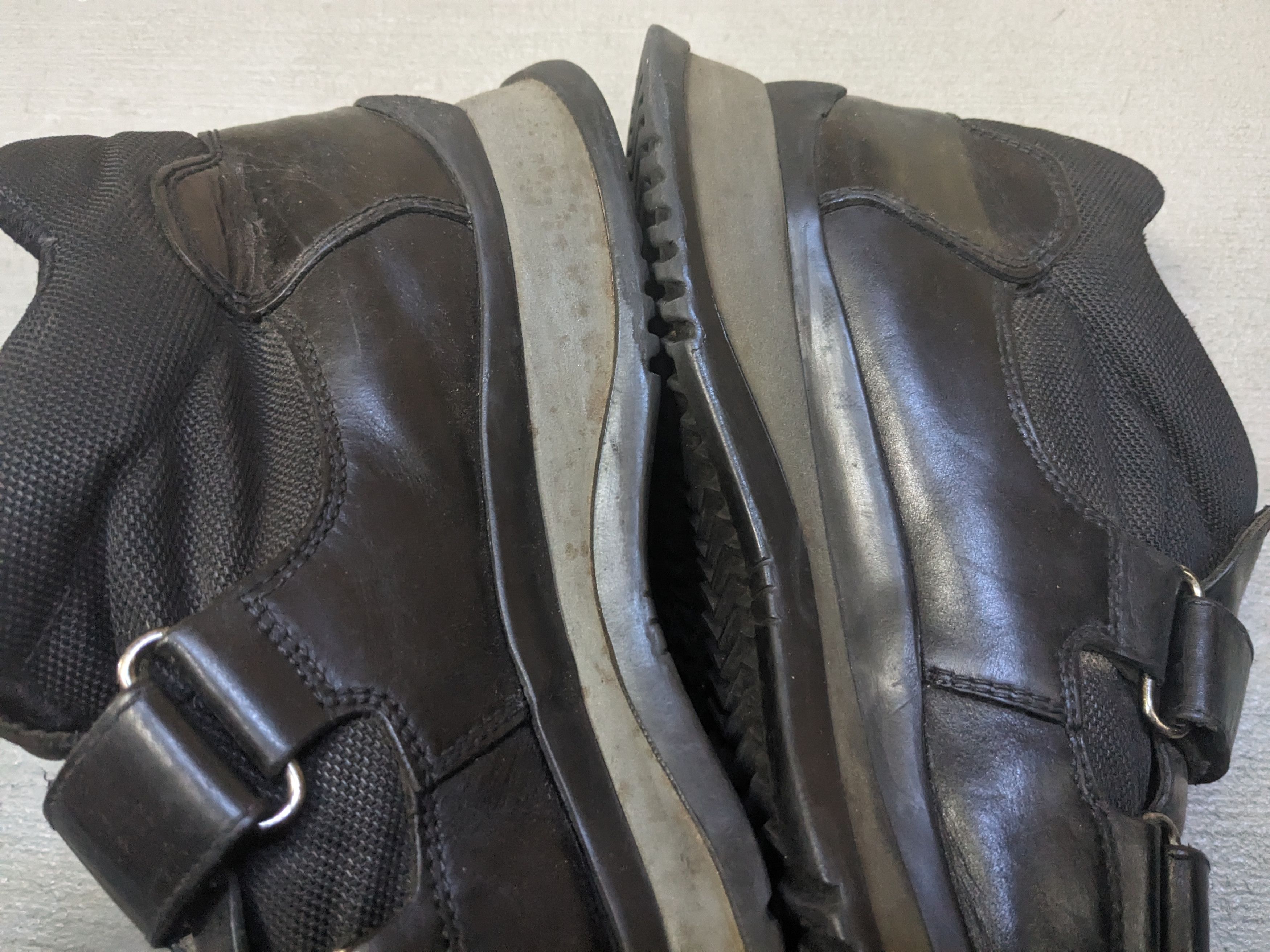 Prada Prada Sneakers Size 9.5 Black Leather Mid Tops Strap Y2K Size US 9.5 / EU 42-43 - 11 Thumbnail