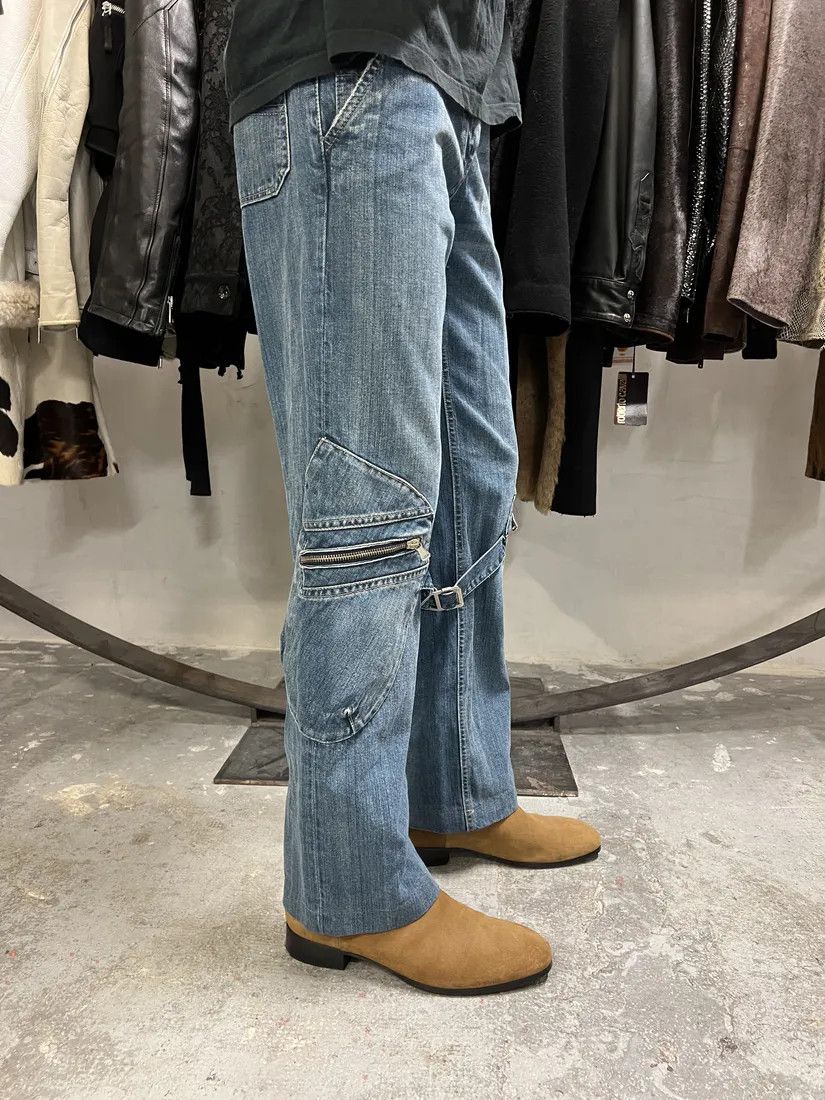 Armani × Vintage 2000s Armani Cargo Bondage Denim Jeans Size US 30 / EU 46 - 5 Thumbnail