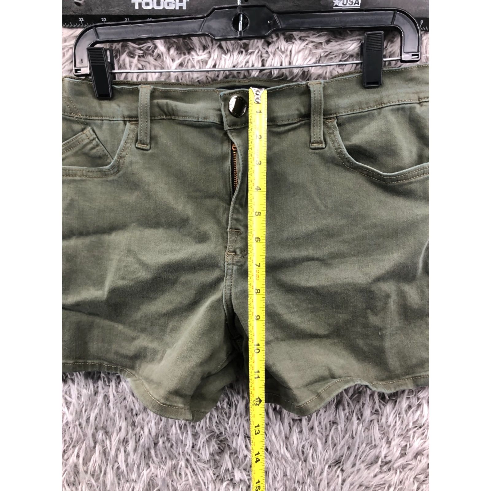 Vintage Rock & Republic Boyfriend Shorts Womens Size 14 Mid Rise Green Side Zip Rock & Republic Collection Contrast Logo 5-Pocket Casual Shorts Womens Size 36" / US 14 / IT 50 - 3 Thumbnail