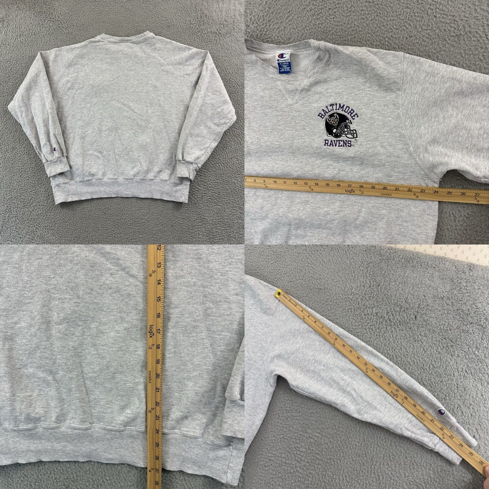 Champion VINTAGE Baltimore Ravens Sweatshirt Mens XL Gray Champion NFL 90s Sport Football Size US XL / EU 56 / 4 - 8 Thumbnail