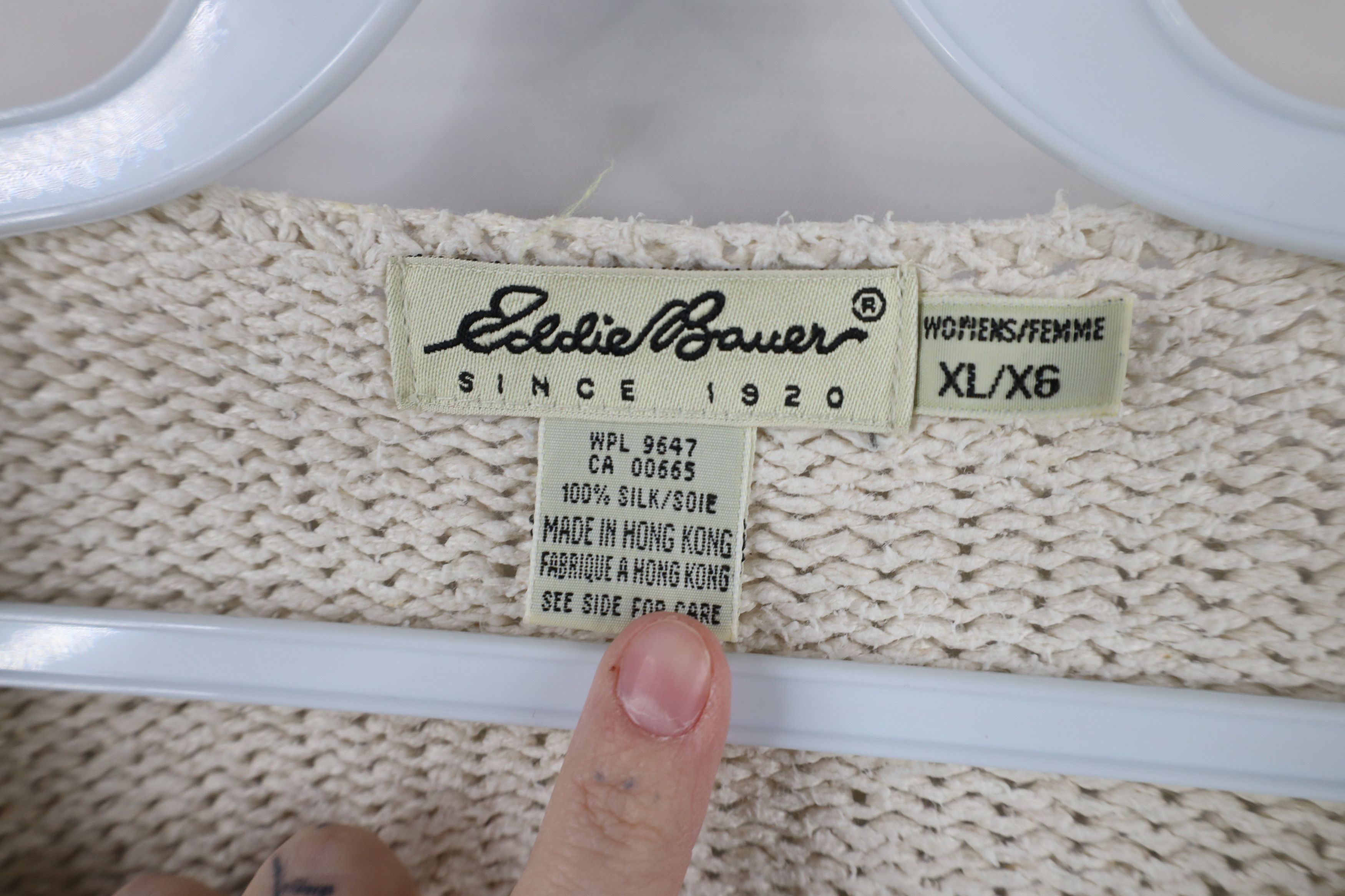 Eddie Bauer × Vintage Vintage 90s Eddie Bauer Silk Knit Button Cardigan Sweater Size XL / US 12-14 / IT 48-50 - 8 Thumbnail