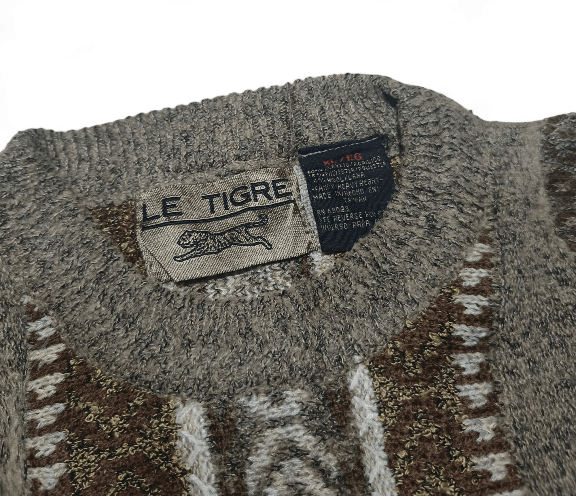 Le TIGRE Vintage LE TIGRE Coogi Inspired Style Biggie Knit Sweater Size US XL / EU 56 / 4 - 6 Thumbnail