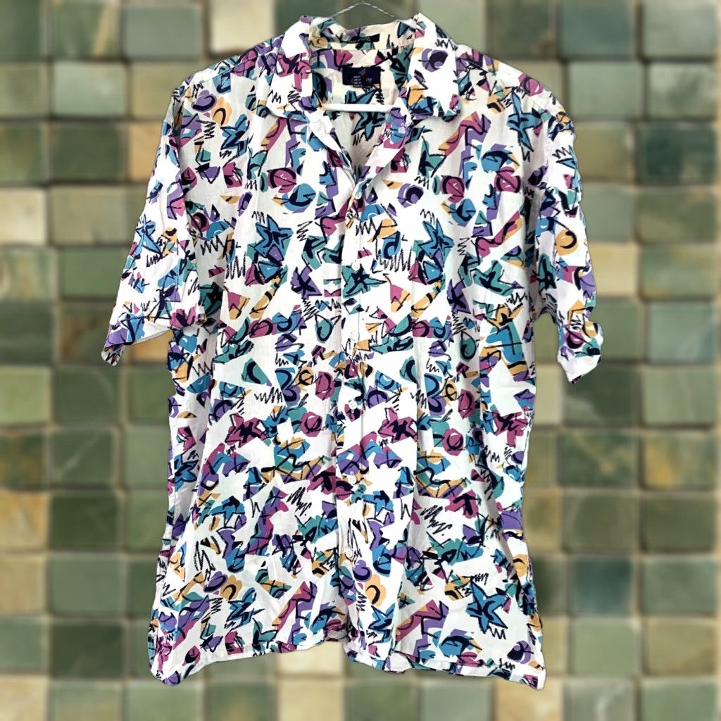Prince VINTAGE Daniel Hechter AOP Rad Fresh Prince Camp Shirt Medium Cord Size US M / EU 48-50 / 2 - 1 Thumbnail