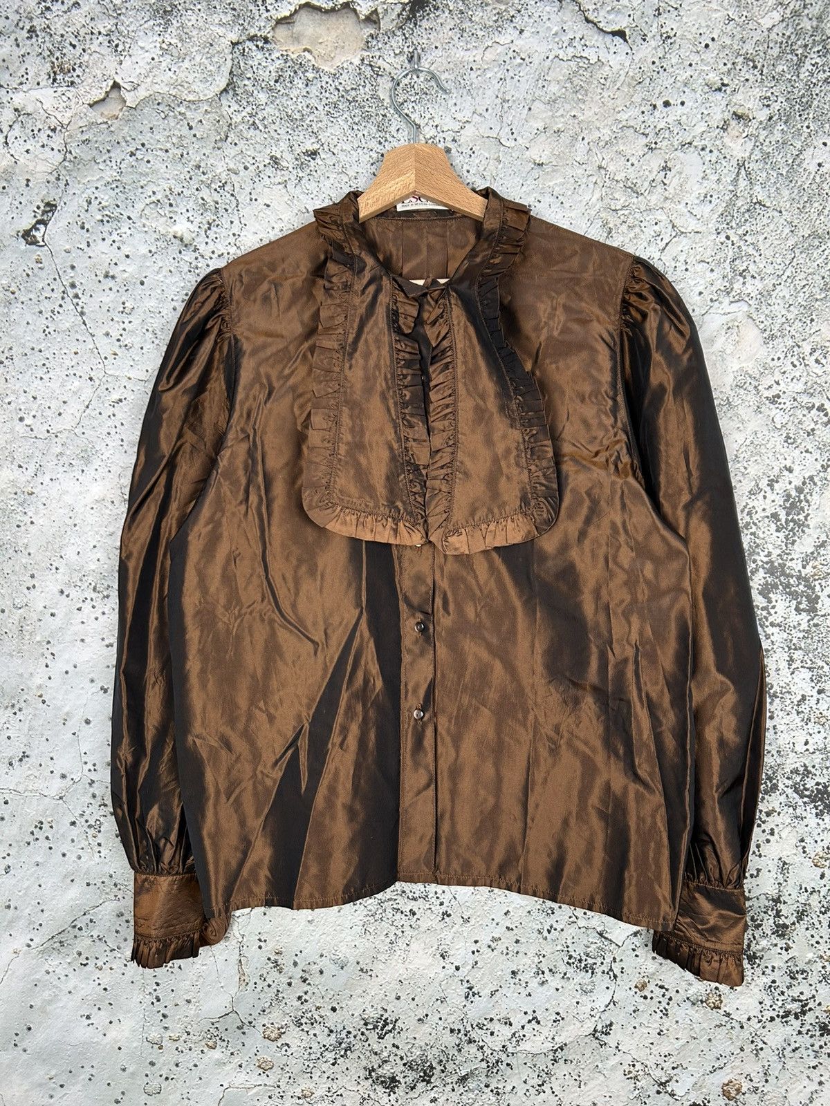 Escada × Vintage Vintage Escada Archive Cooper Silk Shirt Avant Garde Size L / US 10 / IT 46 - 1 Thumbnail