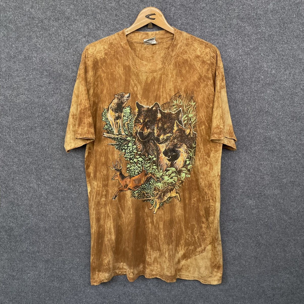 Habitat × Vintage 1990s Ragtops Wolves Habitat Tie Dye T Shirt Size US L / EU 52-54 / 3 - 1 Thumbnail