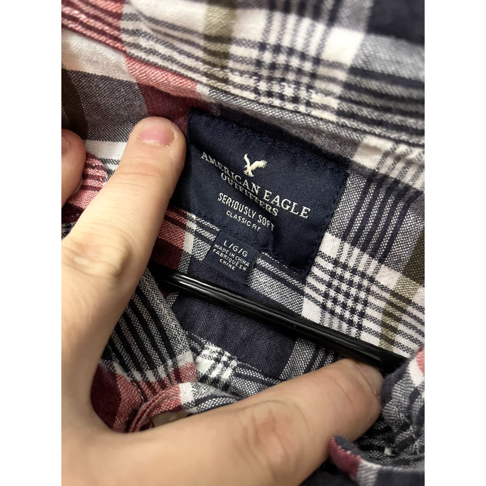 American Eagle Outfitters VINTAGE American Eagle Outfitters Button-Up Shirt Men's L Red Linen blend Plaid Button-Down Collar Classic Casual/Business/Formal Size US L / EU 52-54 / 3 - 3 Thumbnail