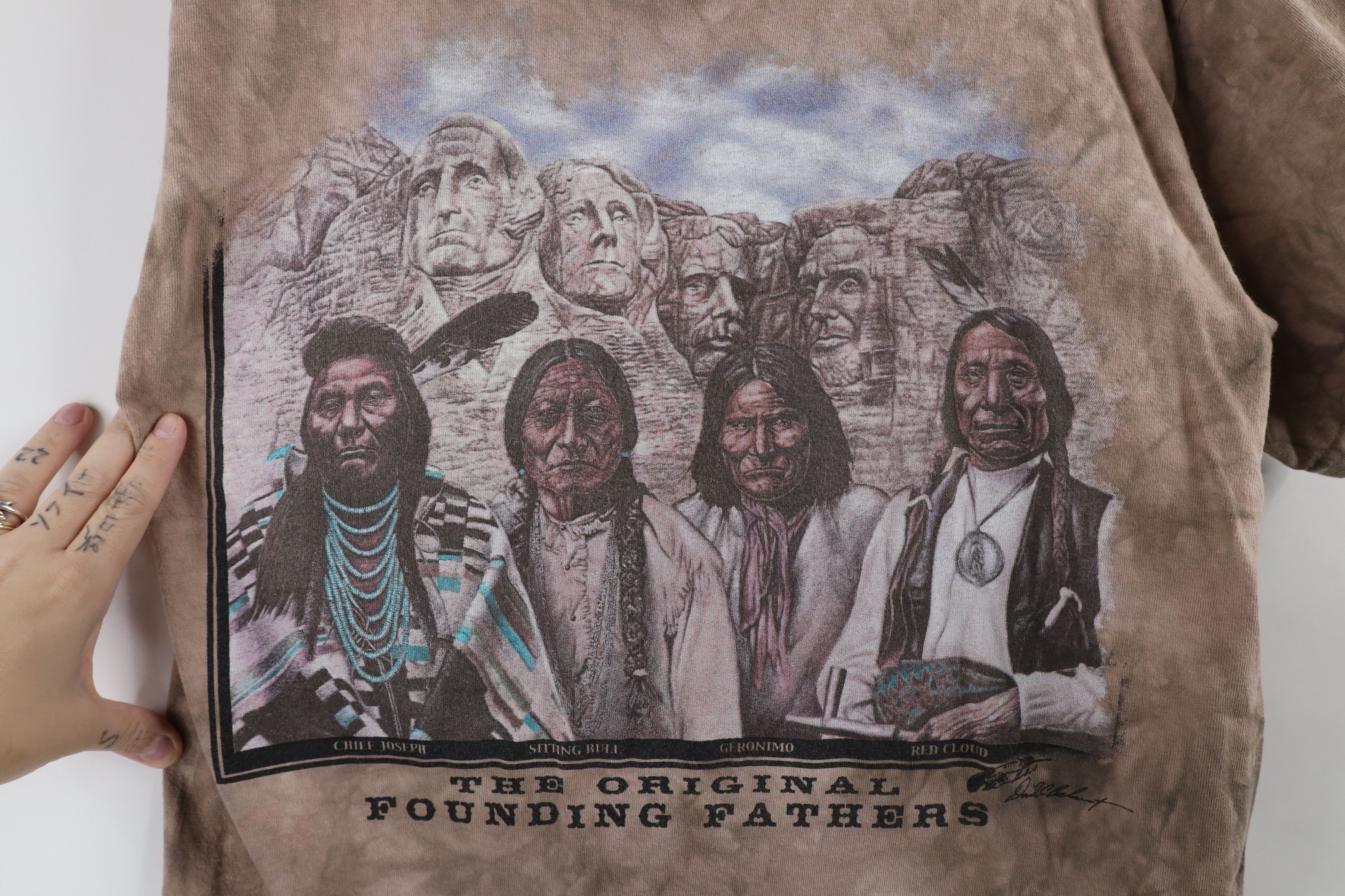Vintage Vintage 90s Founding Fathers Native American T-Shirt Size US M / EU 48-50 / 2 - 4 Thumbnail