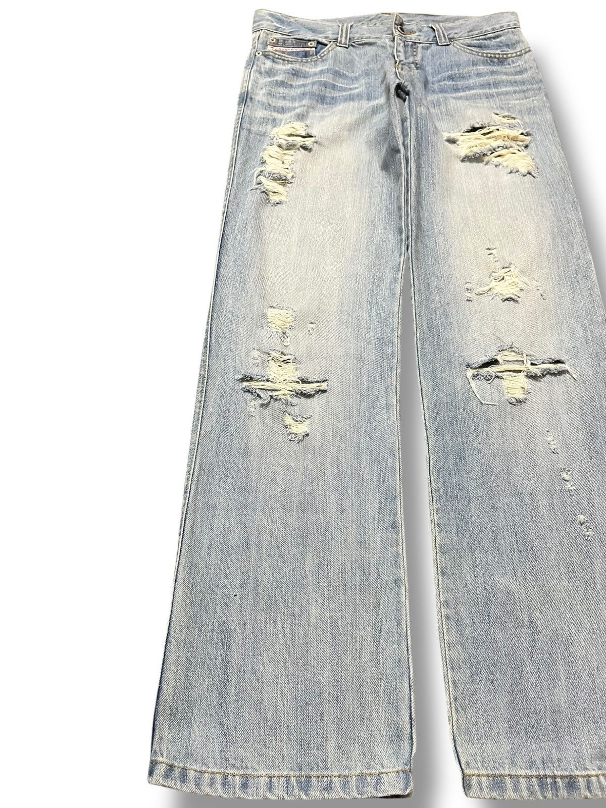Japanese Brand Vintage Blue Moon Blue Faded Grunge Distressed Denim Size US 31 - 4 Thumbnail