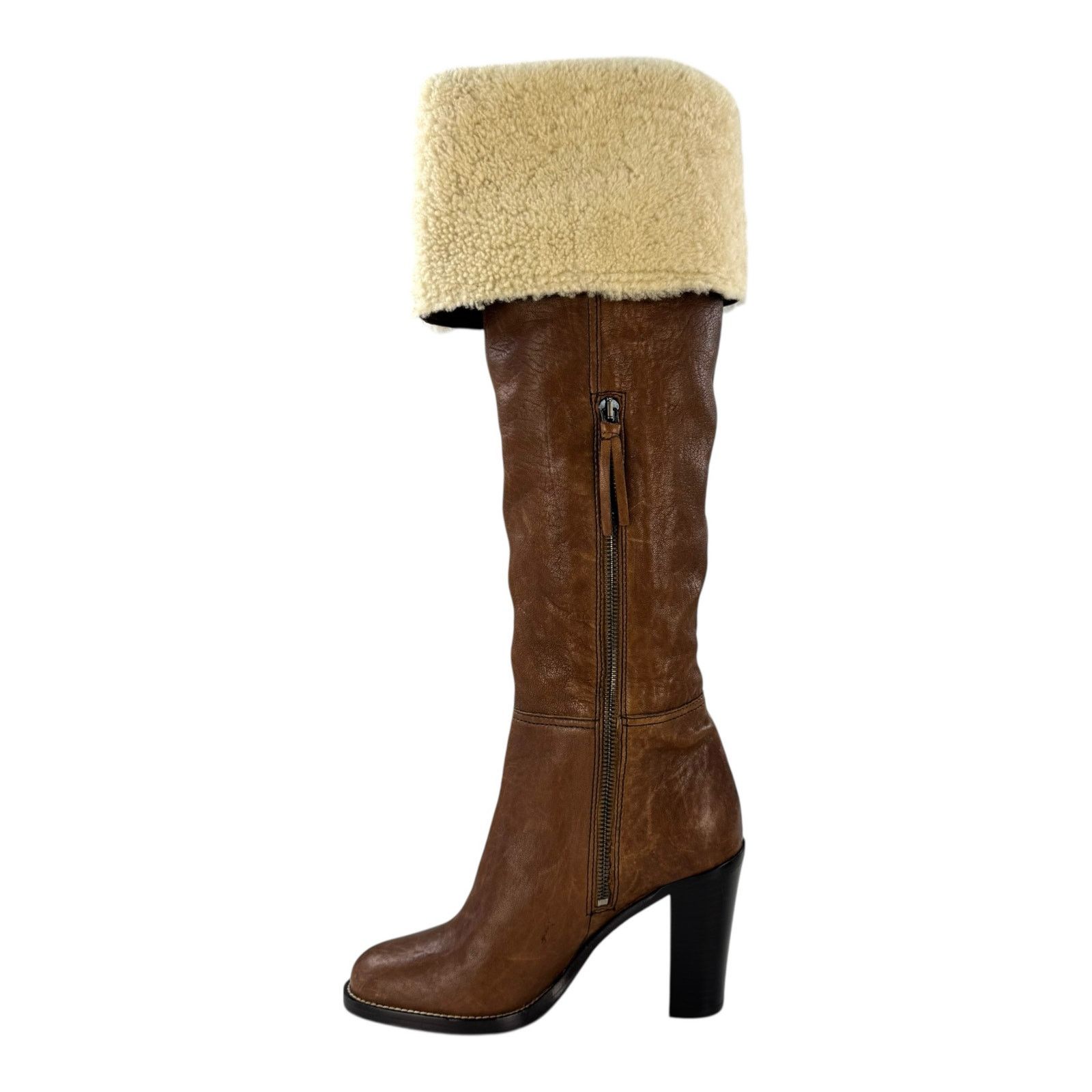 Miu Miu Miu Miu Leather & Shearling Knee-High Boots Size US 6 / IT 36 - 7 Thumbnail