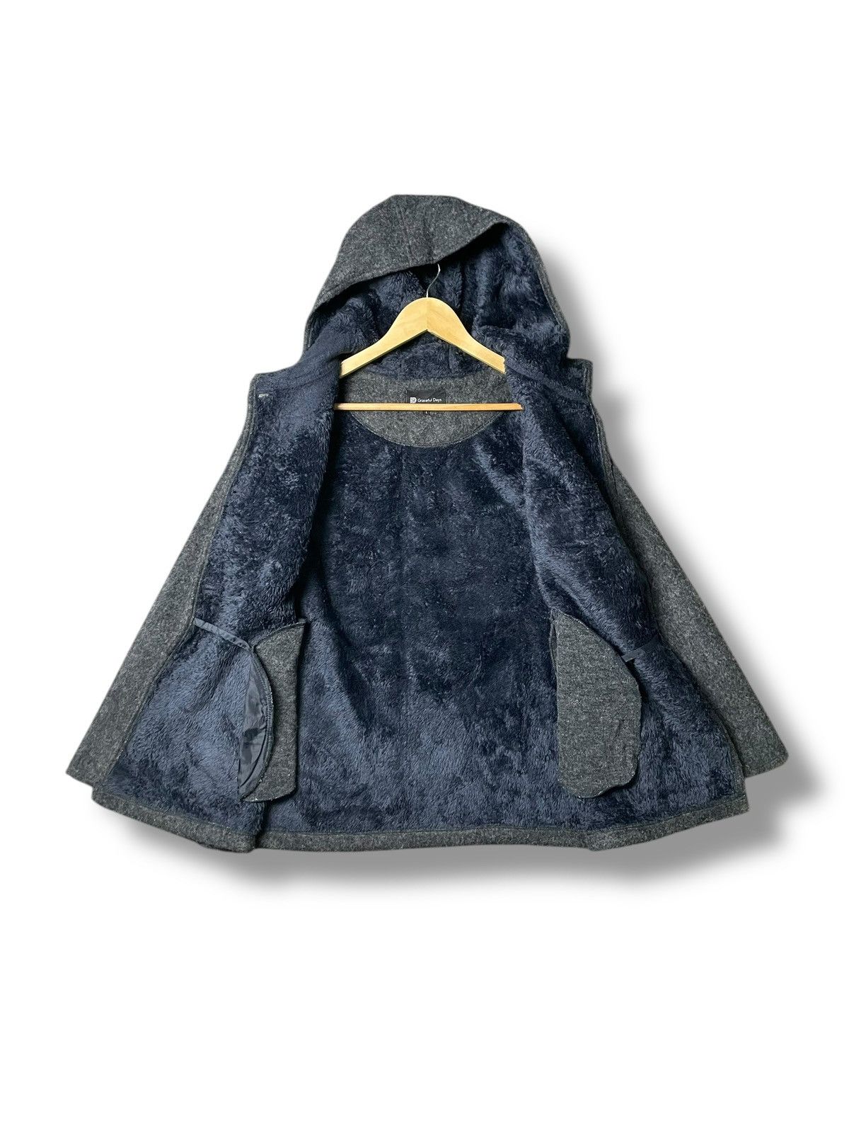 Japanese Brand × Vintage Graceful Days Japanese Hooded Wool Coat (52) Size US L / EU 52-54 / 3 - 2 Thumbnail