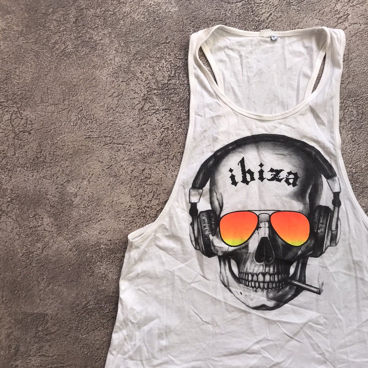 Vintage Y2K Vintage Ibiza Skull Graphic Tank Top Rave Streetwear M Size US M / EU 48-50 / 2 - 2 Thumbnail