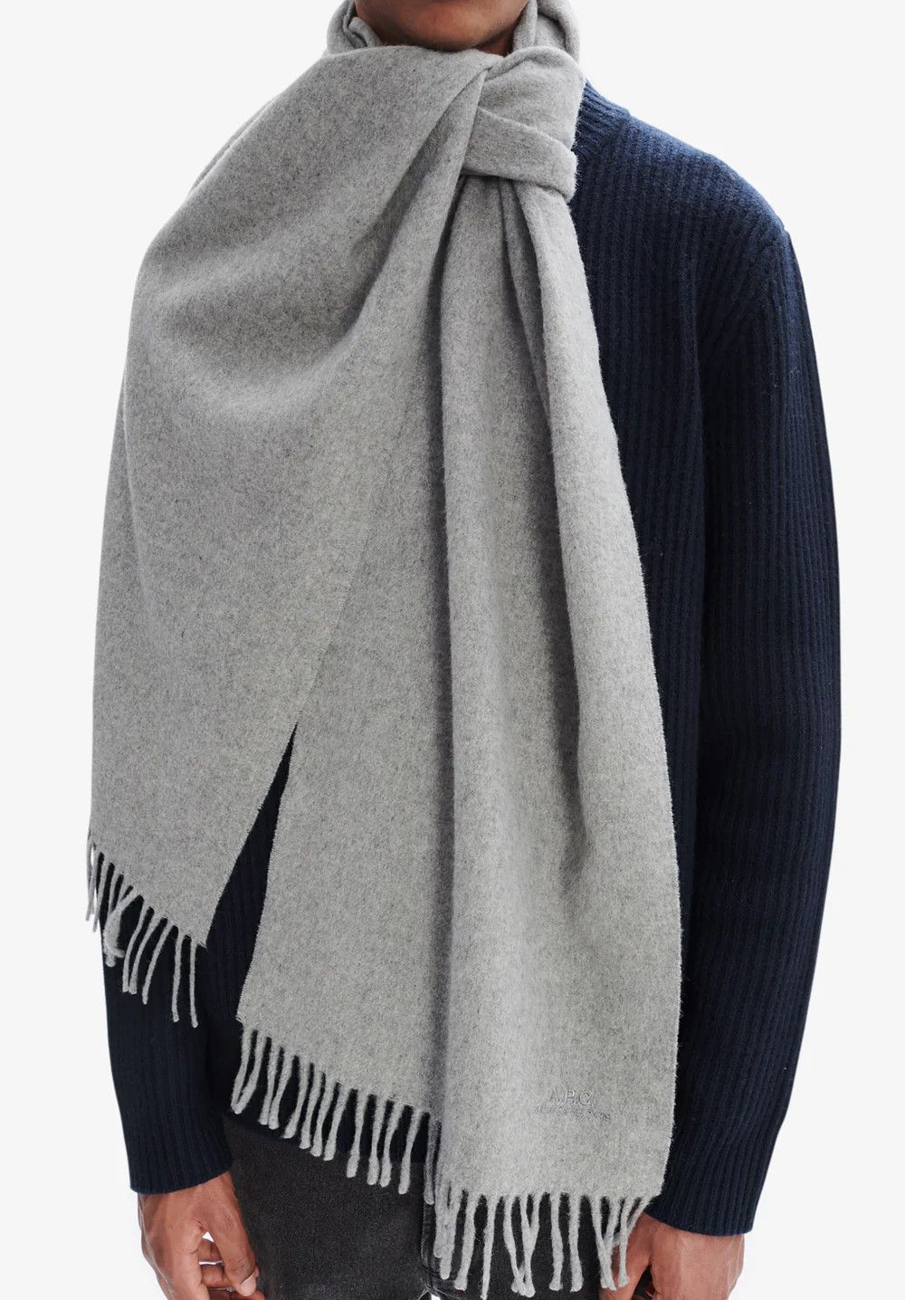A.P.C. o1mle1125 Size: OS / Ambroise Brodee Scarf in Gray Size ONE SIZE - 3 Thumbnail
