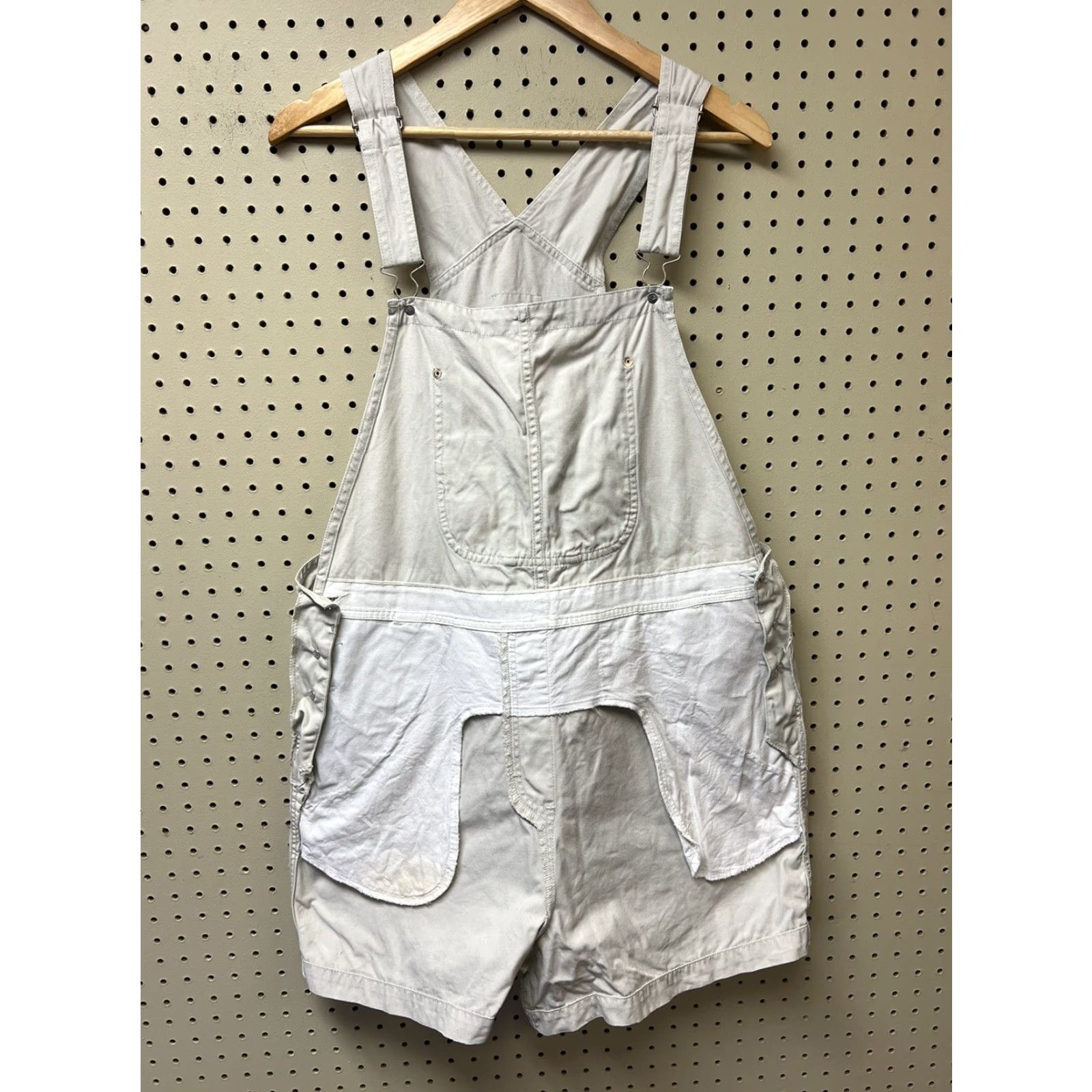 Vintage VINTAGE B.U.M. Equipment OVERALLS WOMENS Shortalls Khaki XL BIB 90s Size 40" / US 18 - 5 Thumbnail