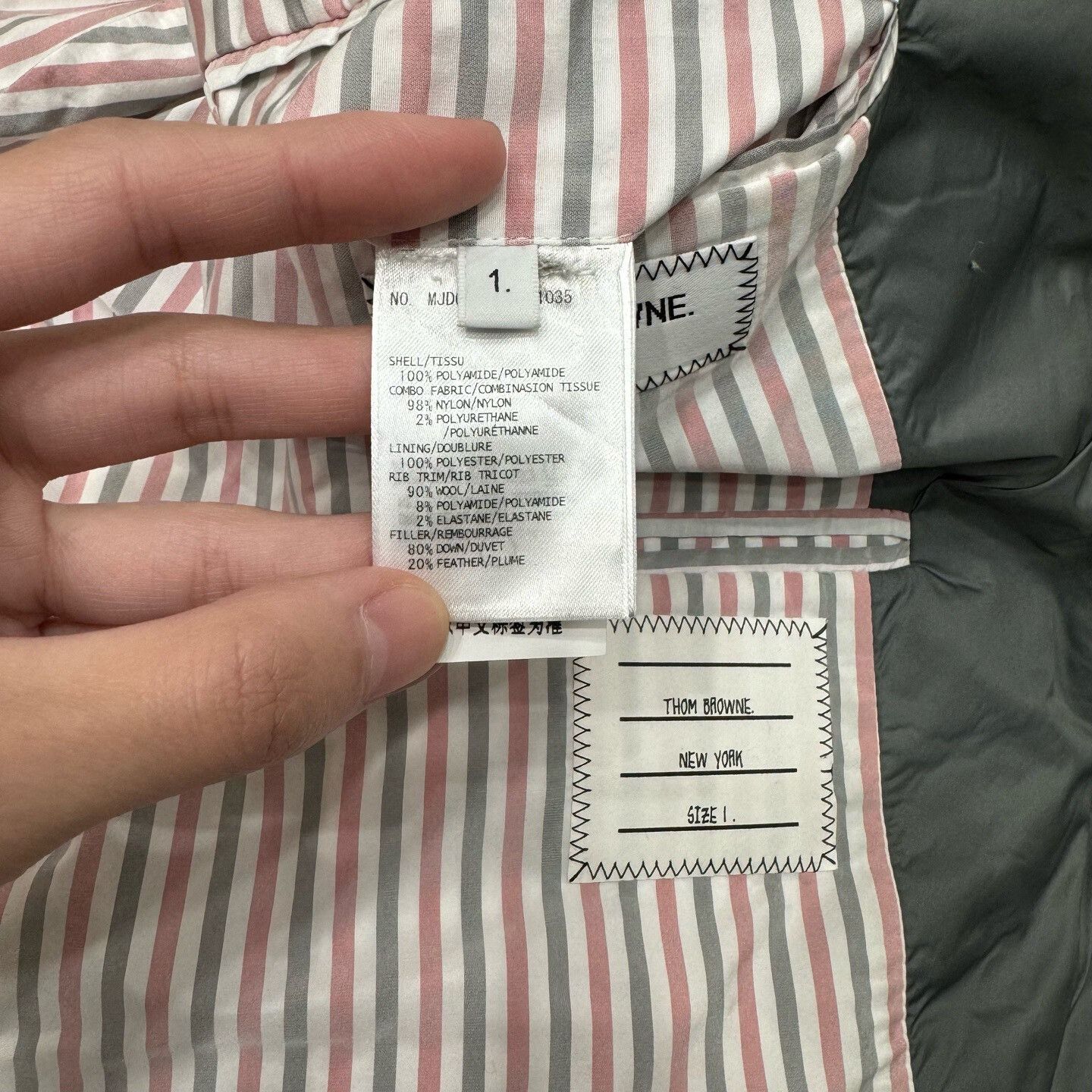Thom Browne thom browne men's nylon down jacket gray Size US M / EU 48-50 / 2 - 5 Thumbnail