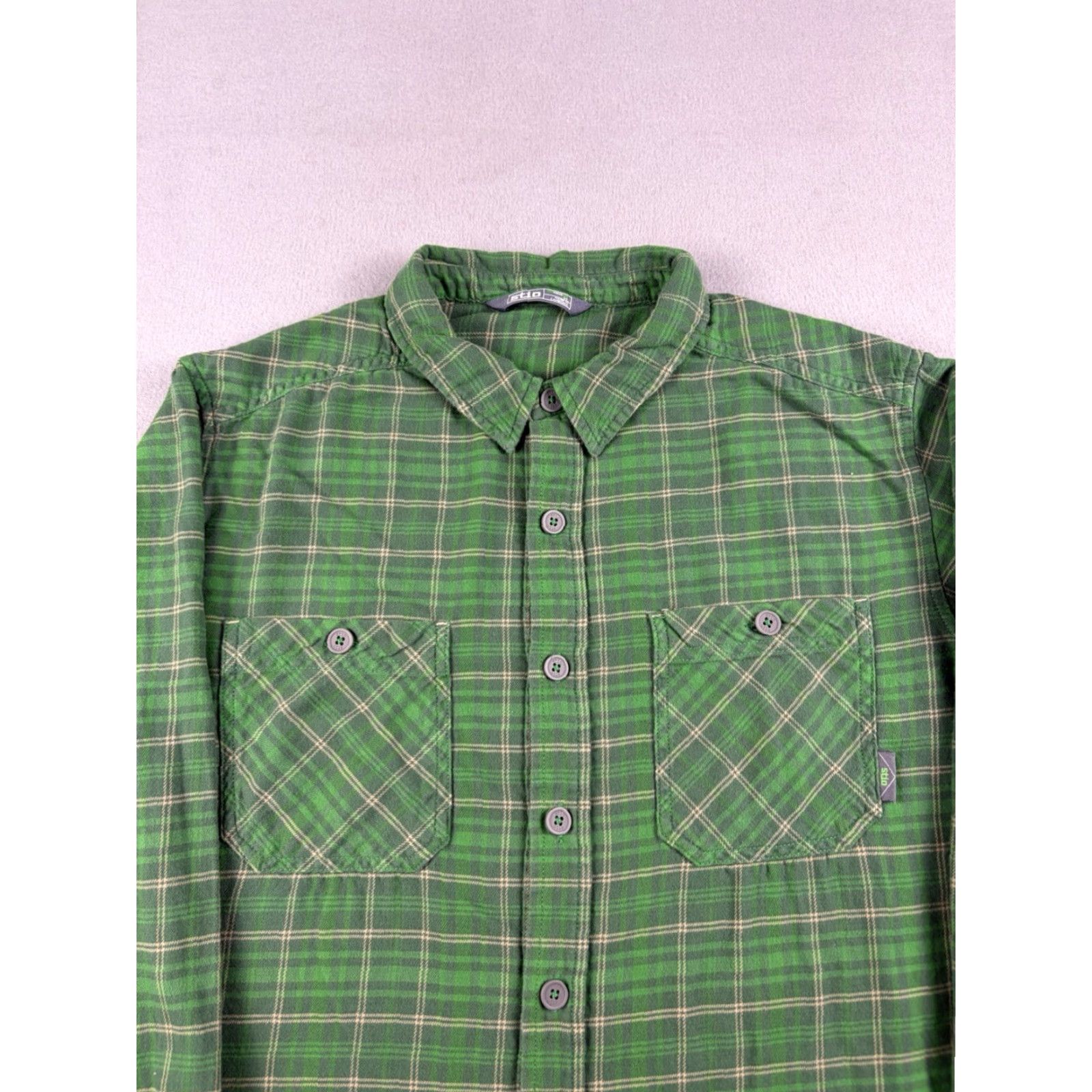 Vintage Stio Flannel Shirt Men M Green Plaid Button-Up Cotton USA Long Sleeve Regular Size Size US M / EU 48-50 / 2 - 2 Thumbnail